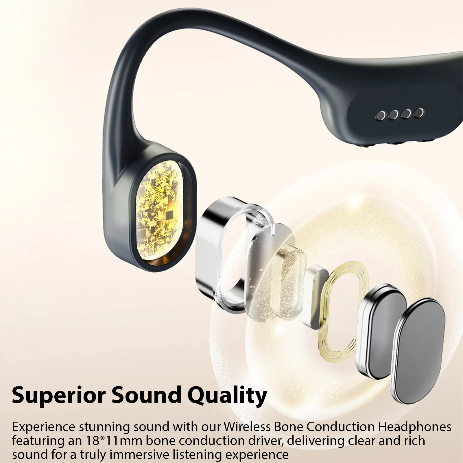 Bone Conduction Headphones Stereo Sound Open-Ear Design Comfortable IPX8 Waterproof Wireless Headphones for Swimming Running
Bone Conduction Headphones Stereo Sound Open-Ear Design Comfortable IPX8 Waterproof Wireless Headphones for Swimming Running