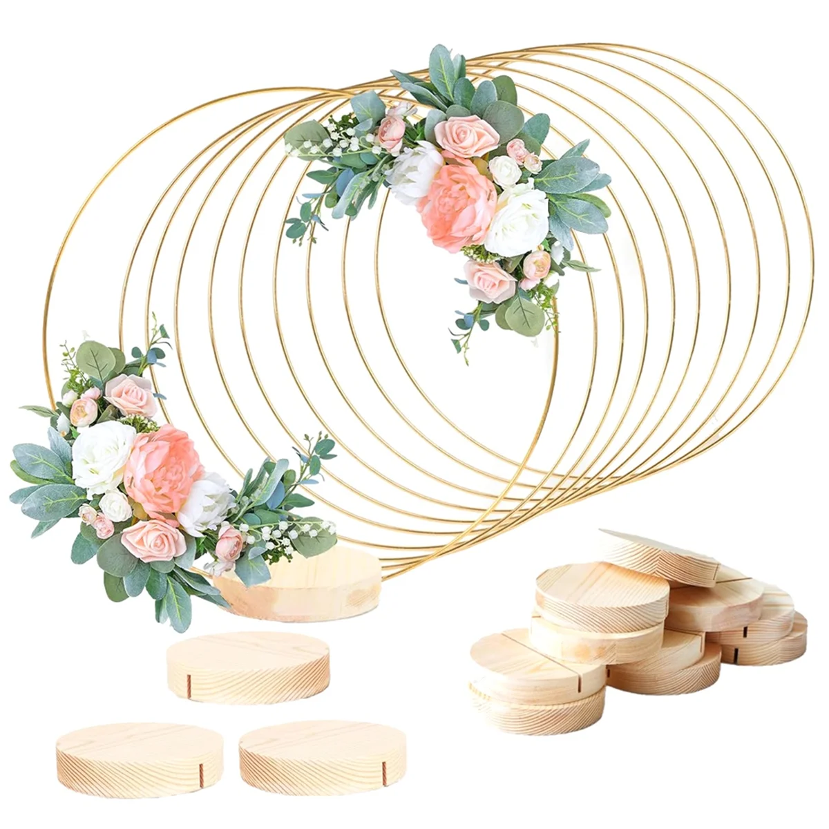 ADP-25pcs 12 Inch Floral Hoop Centerpieces with Stand for Wedding Reception, DIY Table Centerpieces, Wall Hanging Crafts
ADP-25pcs 12 Inch Floral Hoop Centerpieces with Stand for Wedding Reception, DIY Table Centerpieces, Wall Hanging Crafts