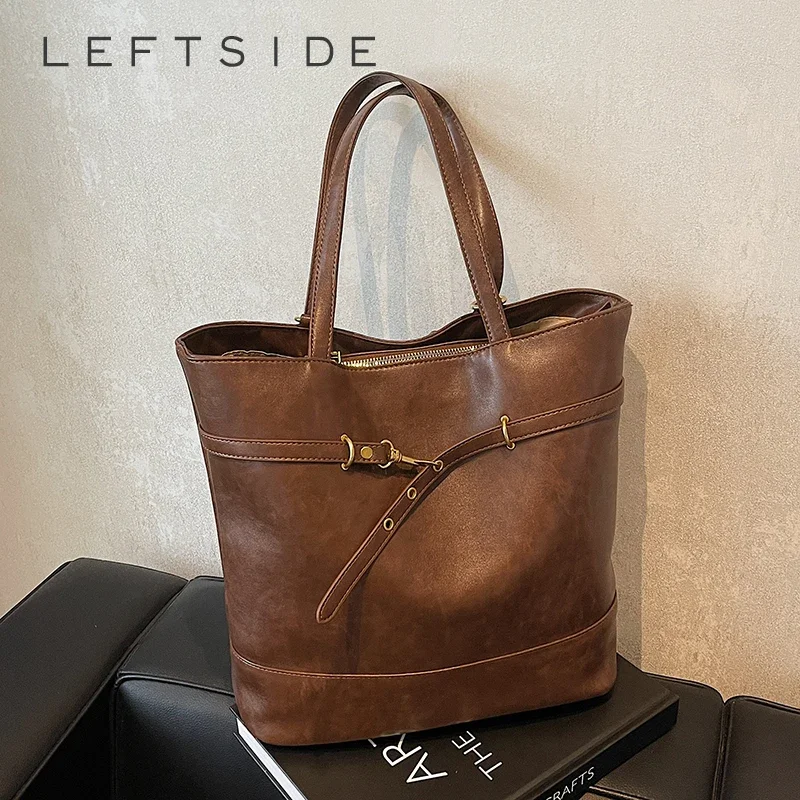 LEFTSIDE Women Retro Fashion Large PU Leather Handbags and Purses Vintage 2024 Winter New Trend Y2K Tote Bag Lady Shoulder Bag
LEFTSIDE Women Retro Fashion Large PU Leather Handbags and Purses Vintage 2024 Winter New Trend Y2K Tote Bag Lady Shoulder Bag