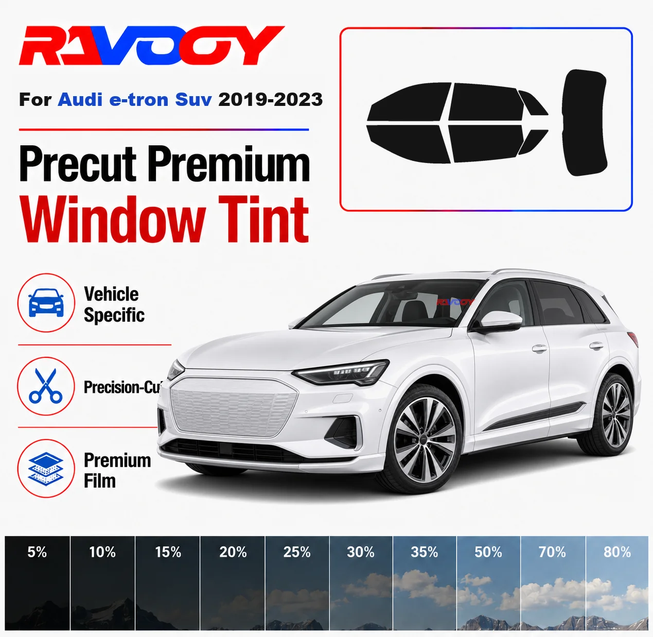 Premium Precut Window Tint Kit Front Rear Windows Rear Windshield For Audi e-tron Suv 2019-2023 Complete Set Nano Ceramic Film
Premium Precut Window Tint Kit Front Rear Windows Rear Windshield For Audi e-tron Suv 2019-2023 Complete Set Nano Ceramic Film