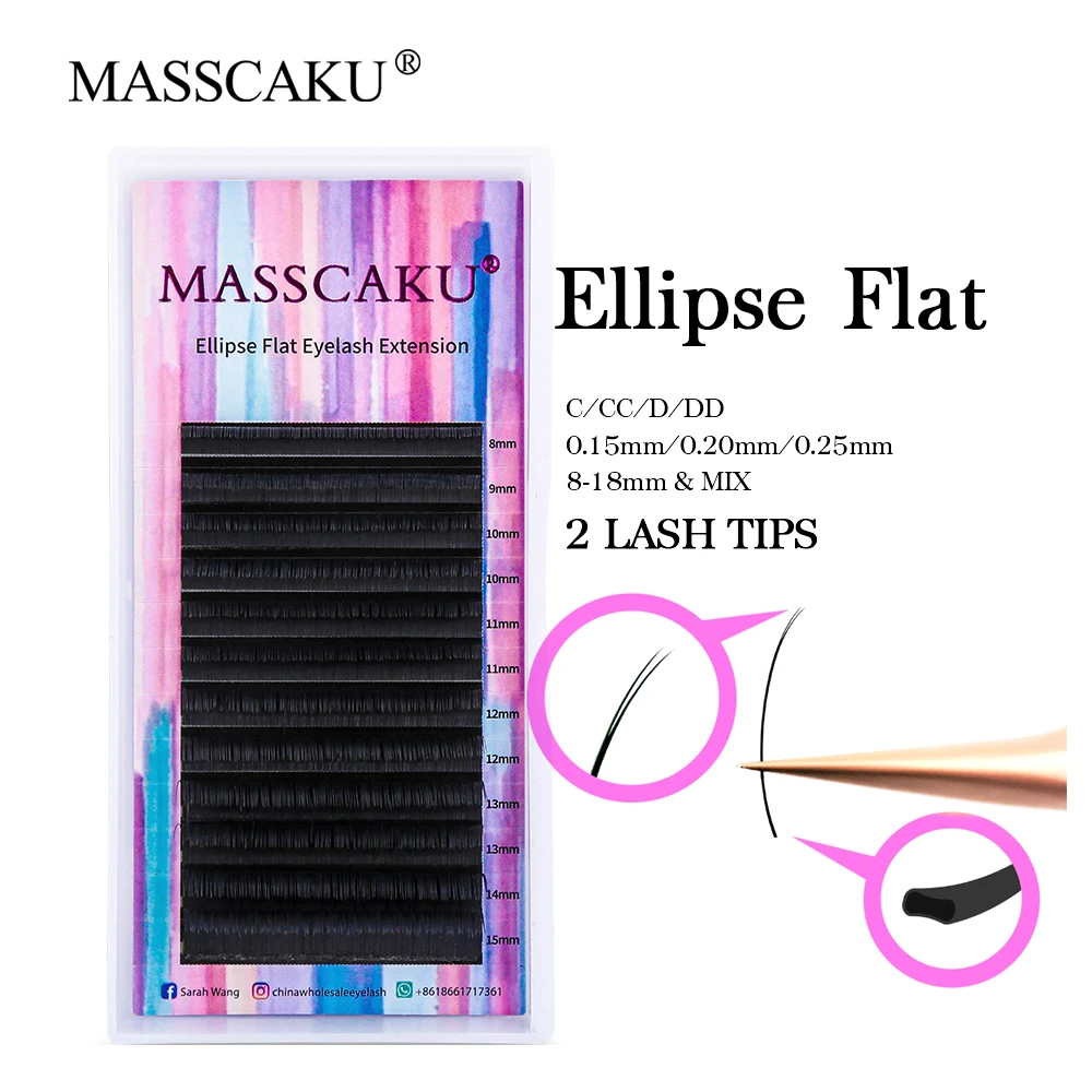 MASSCAKU False Natural Ellipse eyelashes C/D Matte Individual Eyelash Extension Flat Lashes Extensions Split-tips Wholesale
MASSCAKU False Natural Ellipse eyelashes C/D Matte Individual Eyelash Extension Flat Lashes Extensions Split-tips Wholesale