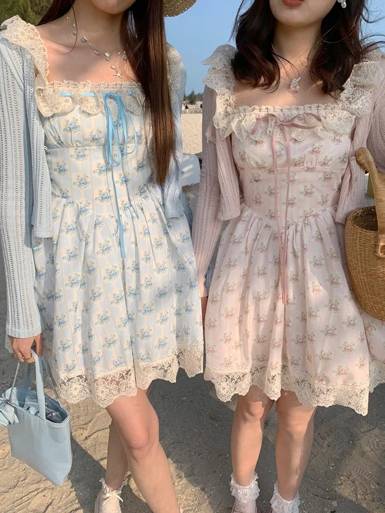 Summer Warm Sweet Lace Print 2-piece Set Dress Women Design Chic Cute Sling Pretty Dresses Casual Elegant New Knit Cardigan 2025
Summer Warm Sweet Lace Print 2-piece Set Dress Women Design Chic Cute Sling Pretty Dresses Casual Elegant New Knit Cardigan 2025