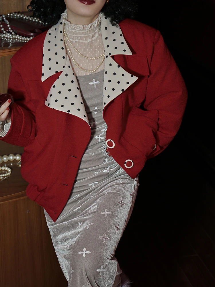 Ретро-жакет в горошек с отложным воротником, женский свободный топ с коротким рукавом, воротник-стойка, HI TWEN FIVE, полиэстер, весна 2026
Ретро-жакет в горошек с отложным воротником, женский свободный топ с коротким рукавом, воротник-стойка, HI TWEN FIVE, полиэстер, весна 2026