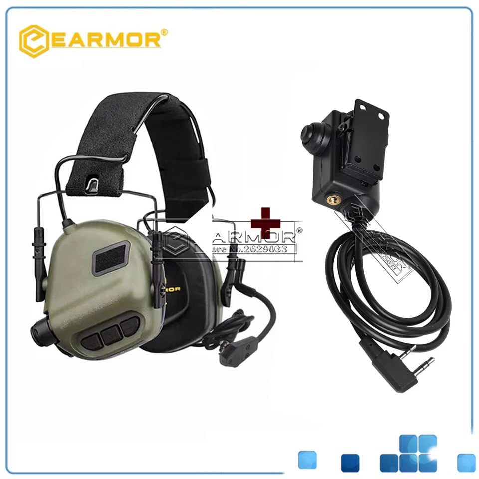 EARMOR Tactical Headset & PTT Set for Noise Canceling Headphones Aviation Communication Softair Earphones Shooting
EARMOR Tactical Headset & PTT Set for Noise Canceling Headphones Aviation Communication Softair Earphones Shooting