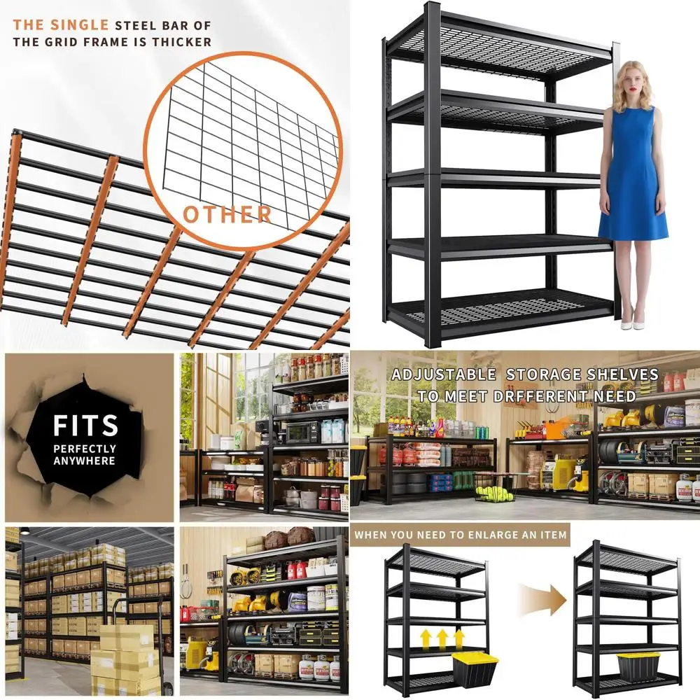 Металлический стеллаж с 5 полками, регулируемый, усиленный, грузоподъемность 1360 кг, 81x46x19.7 дюймов, для дома и офиса
Металлический стеллаж с 5 полками, регулируемый, усиленный, грузоподъемность 1360 кг, 81x46x19.7 дюймов, для дома и офиса