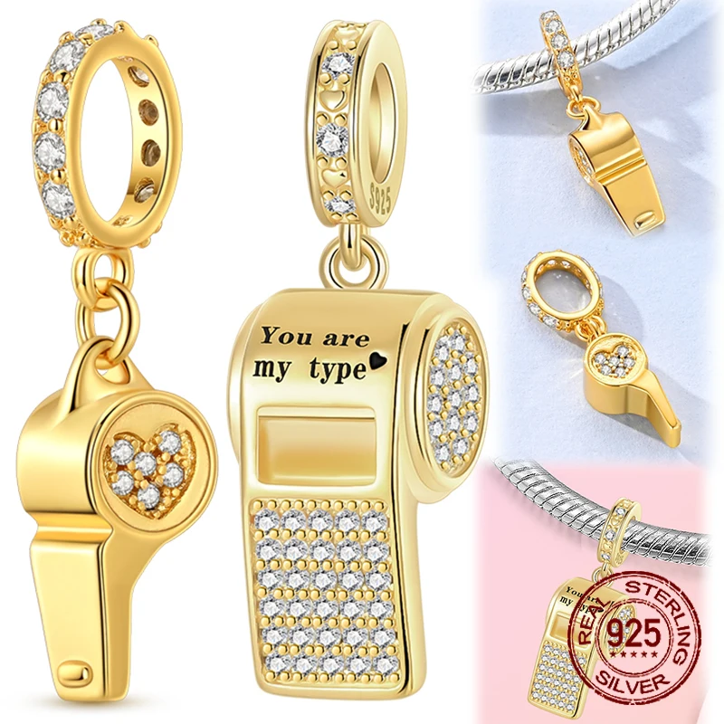925 Sterling Silver Whistle & Calculator Dangle Charms Paved CZ Stones fit Bracelets Funny Couple Jewelry Gift for Women Girls
925 Sterling Silver Whistle & Calculator Dangle Charms Paved CZ Stones fit Bracelets Funny Couple Jewelry Gift for Women Girls