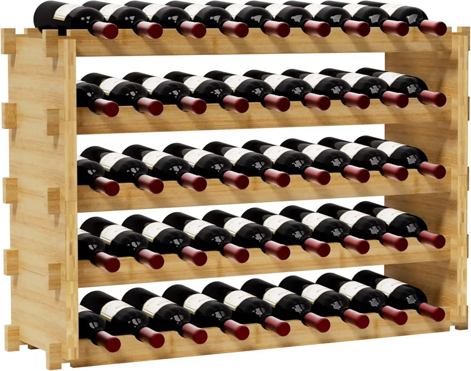 45-Bottle Bamboo Wine Rack, 5-Tier Stackable Display Shelf for Home Kitchen Bar
45-Bottle Bamboo Wine Rack, 5-Tier Stackable Display Shelf for Home Kitchen Bar