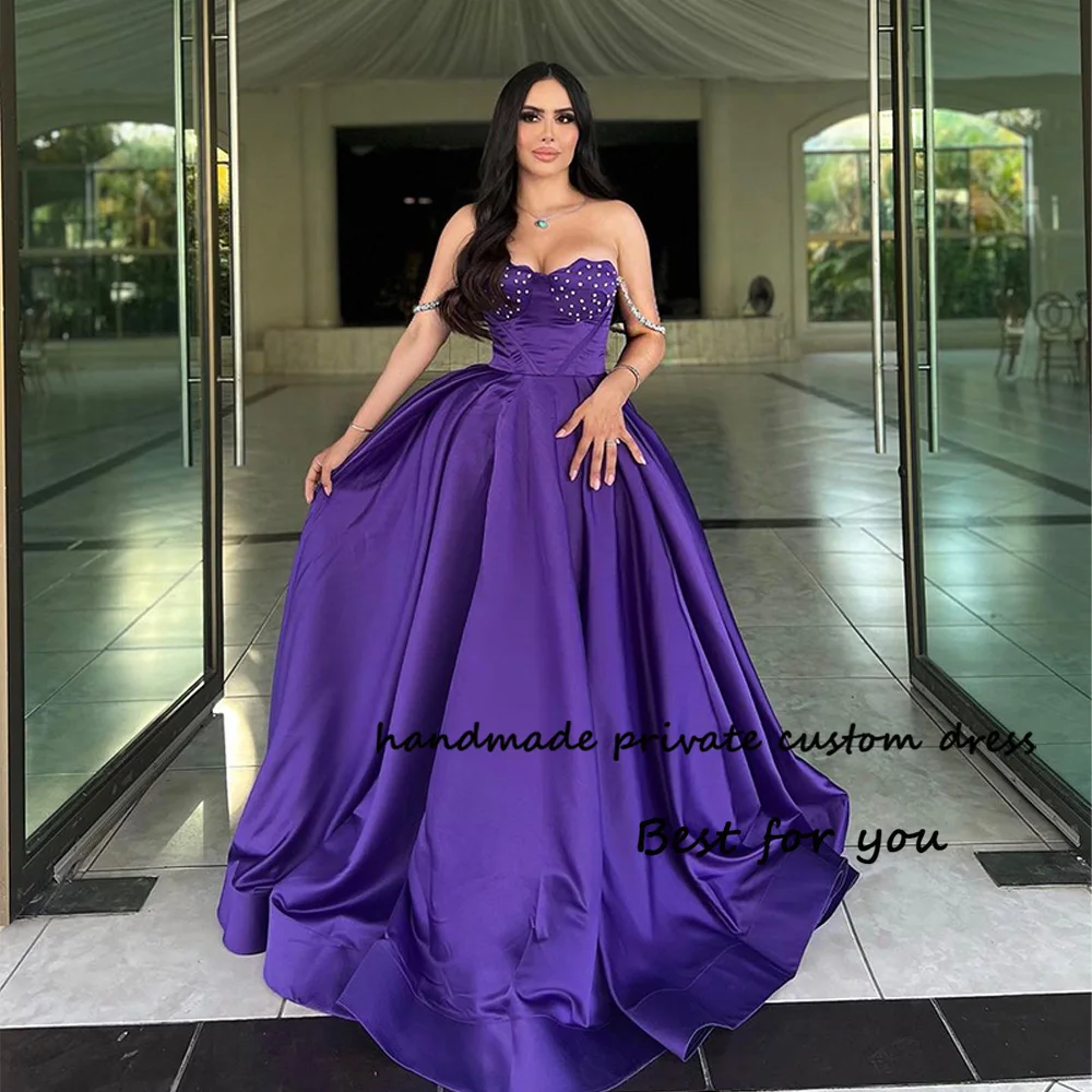 Purple Satin A Line Evening Dresses Beads Off Shoulder Long Women Prom Party Dress with Train Celebrate Event Gowns
Purple Satin A Line Evening Dresses Beads Off Shoulder Long Women Prom Party Dress with Train Celebrate Event Gowns