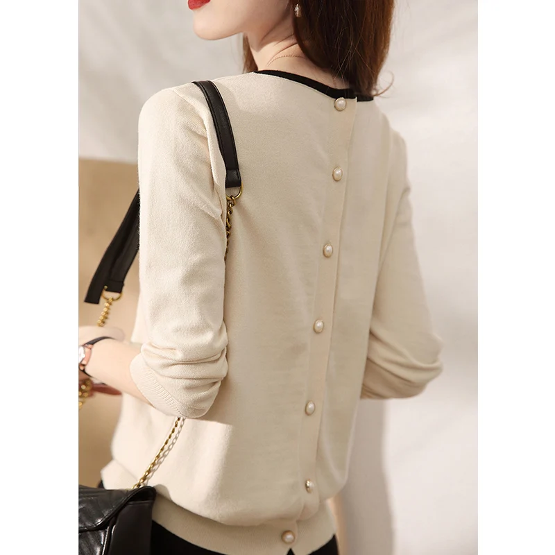 Knitted Sweater Button round Neck Base Layer Knot European Goods Tail Goods Women's Fashion Commute Style Long Sleeve
Knitted Sweater Button round Neck Base Layer Knot European Goods Tail Goods Women's Fashion Commute Style Long Sleeve