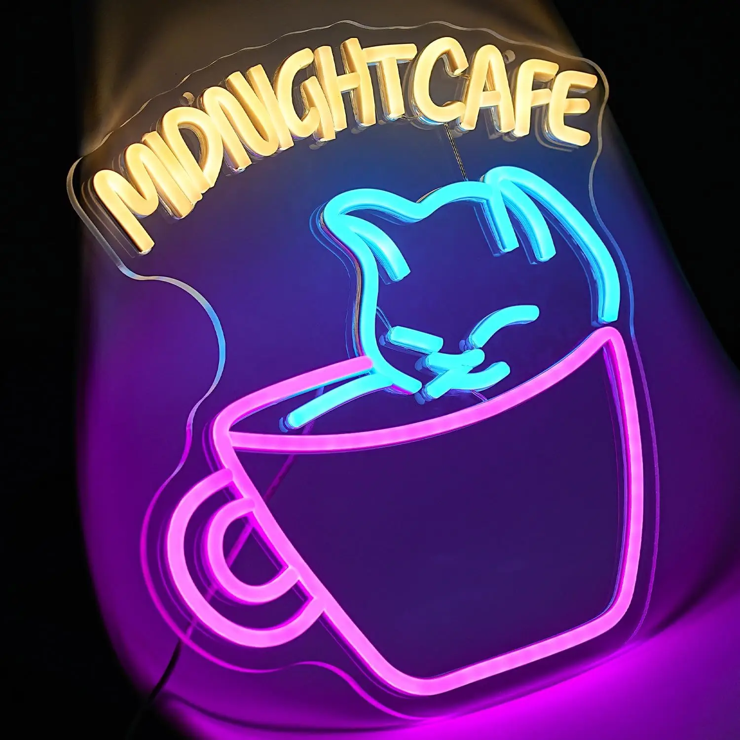 Neon Cat Cafe Sign Party Decor Dreamy healing colorful light, hazy glow, cure for loneliness
Neon Cat Cafe Sign Party Decor Dreamy healing colorful light, hazy glow, cure for loneliness