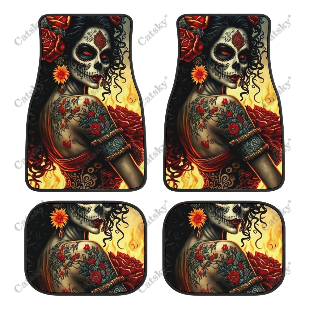 Автомобильные коврики sugar skull, аксессуары для интерьера, Нескользящие грязеотталкивающие коврики, 4 шт., автомобильные аксессуары, напольные коврики
Автомобильные коврики sugar skull, аксессуары для интерьера, Нескользящие грязеотталкивающие коврики, 4 шт., автомобильные аксессуары, напольные коврики