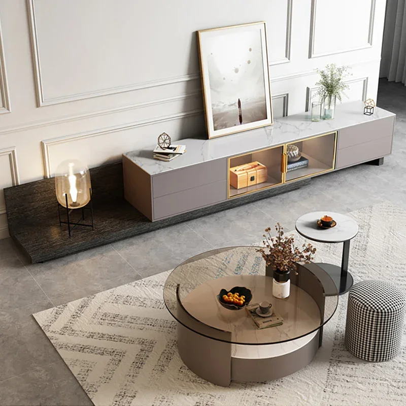 Italian rock plate round coffee table light luxury Nordic telescopic TV cabinet combination
Italian rock plate round coffee table light luxury Nordic telescopic TV cabinet combination