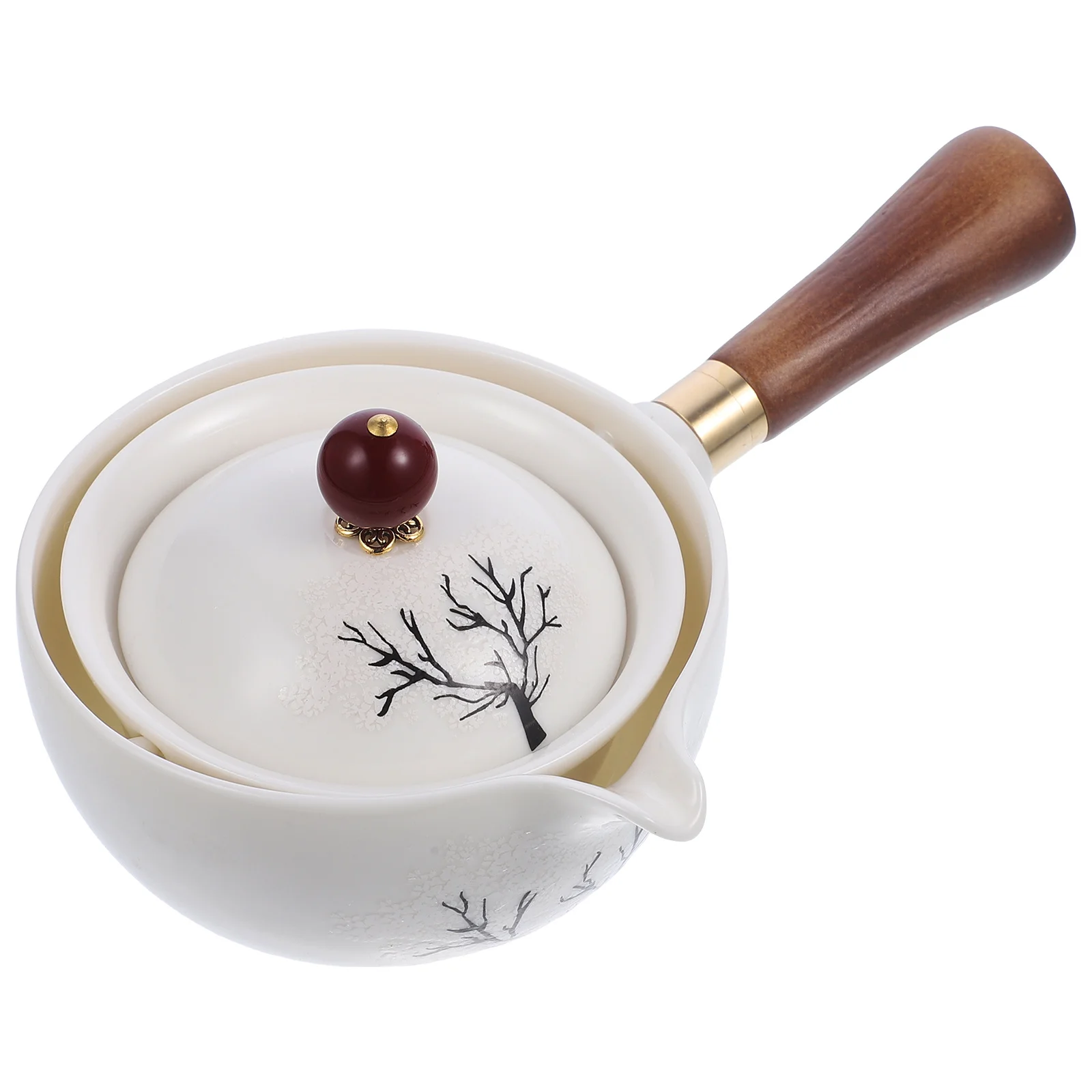 Changeless Ceramic Tea Pot Smooth Surface Side Handle Rotating Design Household Loose Tea Brewing Teapot Heat Resistant
Changeless Ceramic Tea Pot Smooth Surface Side Handle Rotating Design Household Loose Tea Brewing Teapot Heat Resistant