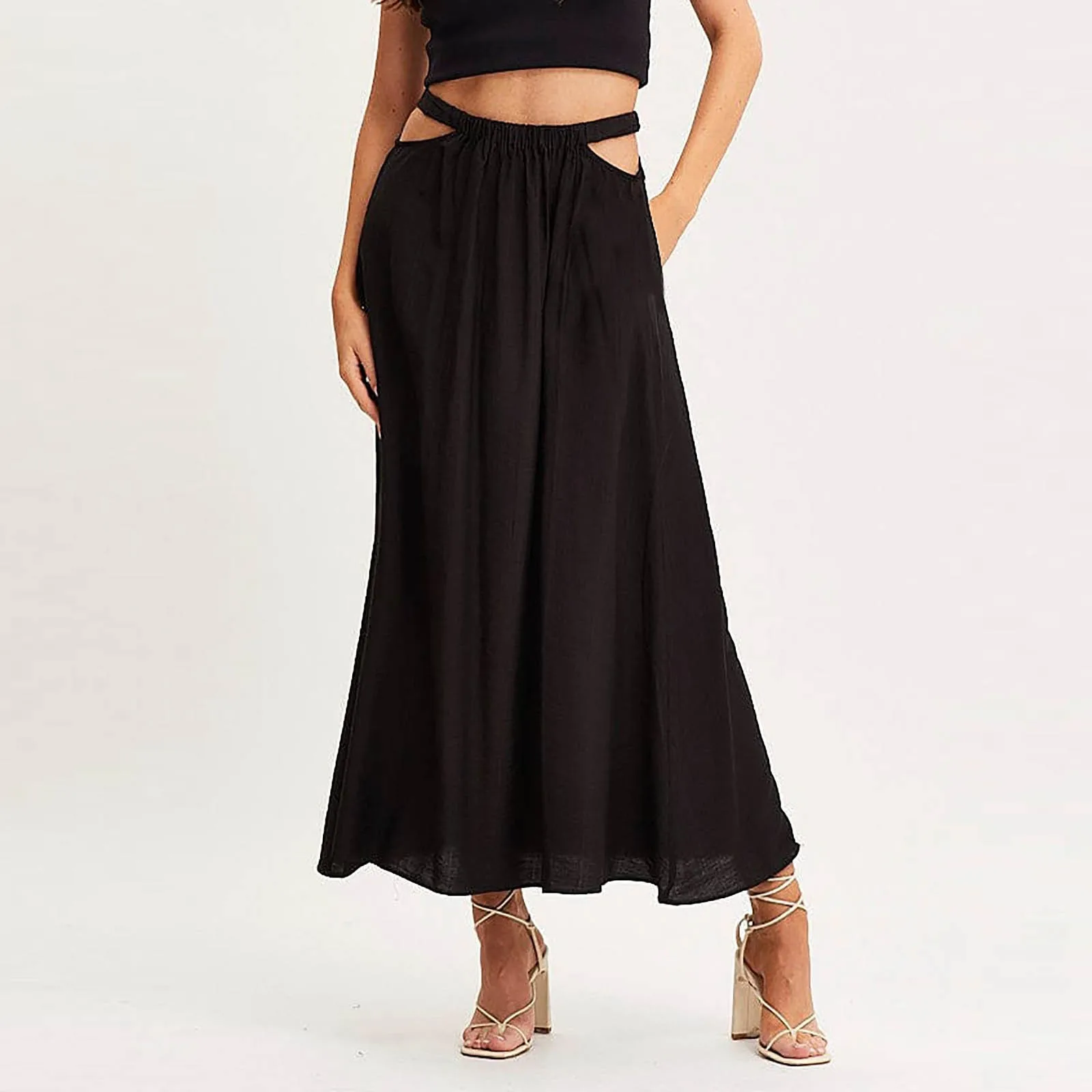 Solid Color Skirts For Women New 2025 Women'S High Waist Hollow Cotton And Linen Long Skirt Bohemian Style Casual Beach Skirt
Solid Color Skirts For Women New 2025 Women'S High Waist Hollow Cotton And Linen Long Skirt Bohemian Style Casual Beach Skirt