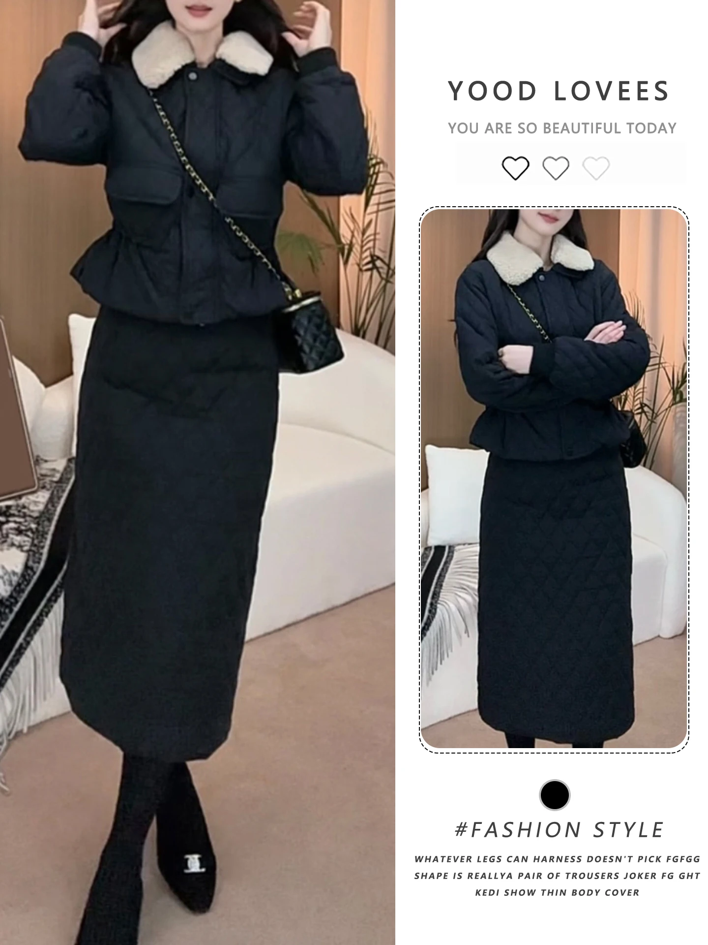Fashionable Cotton Coat And Skirt Set Women's Winter Warm Stylish Age-Defying High-Waisted Long-Sleeve Button-Up Two-Piece Set
Fashionable Cotton Coat And Skirt Set Women's Winter Warm Stylish Age-Defying High-Waisted Long-Sleeve Button-Up Two-Piece Set