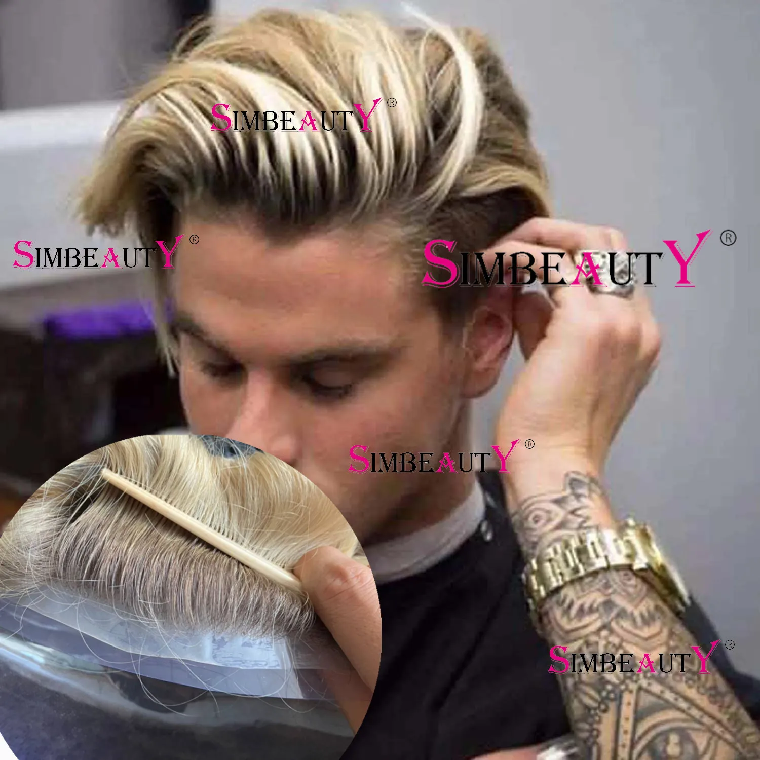 Ombre Mens Toupee #613 Color hair Extension Durable Thin Skin 0.06mm Vloop Full PU Base wig human hairmen's Capillary Prosthesis
Ombre Mens Toupee #613 Color hair Extension Durable Thin Skin 0.06mm Vloop Full PU Base wig human hairmen's Capillary Prosthesis