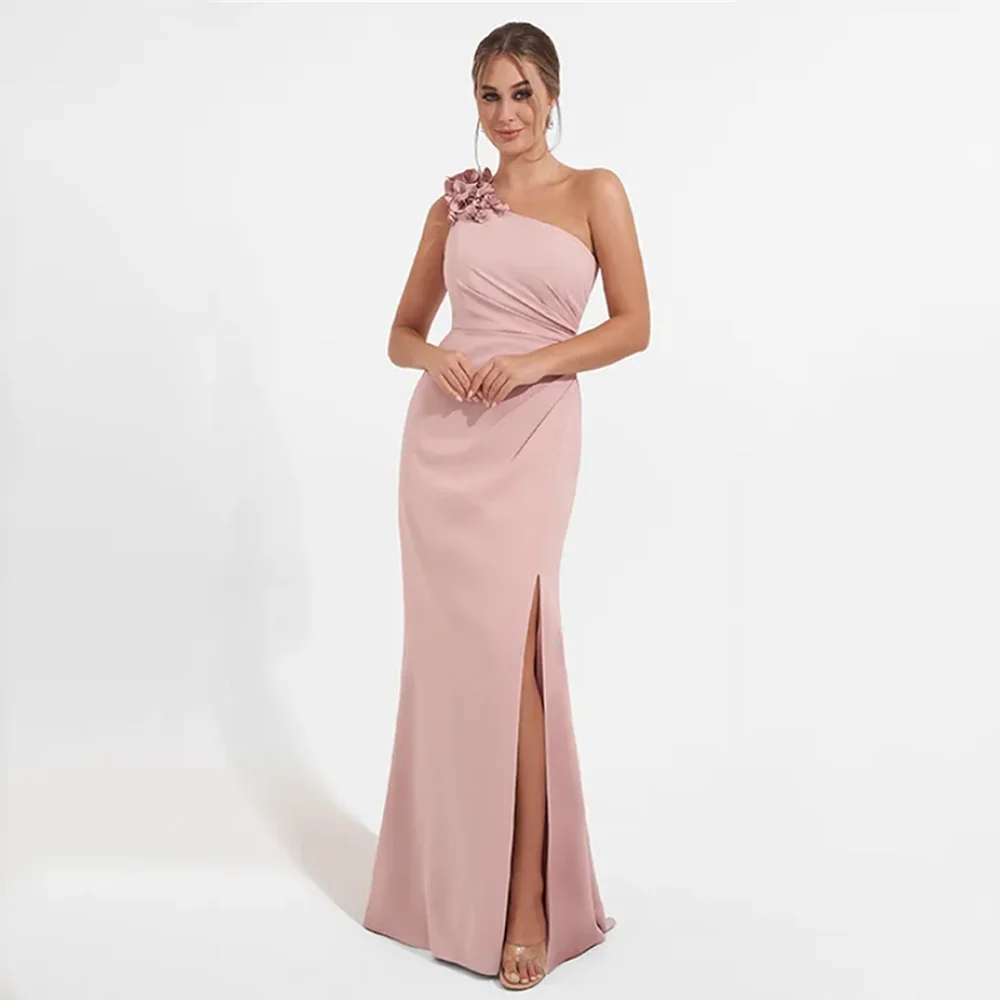 Luxury One Shoulder Mermaid Evening Dresses Women's Formal Evening Gowns Floral Appliques Pleated Side Split Prom Party Gowns
Luxury One Shoulder Mermaid Evening Dresses Women's Formal Evening Gowns Floral Appliques Pleated Side Split Prom Party Gowns