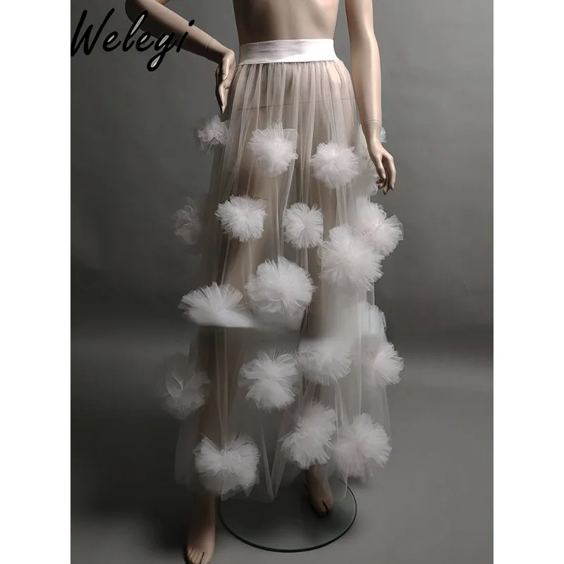 Streetwear Photography Long Skirts 2024 Summer New Chic Stitches Removed Three-dimensional Flower Transparent White Mesh Skirt
Streetwear Photography Long Skirts 2024 Summer New Chic Stitches Removed Three-dimensional Flower Transparent White Mesh Skirt