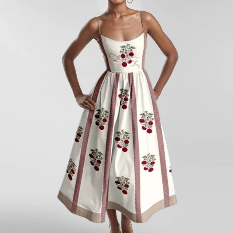 Women's Cherry Print Spaghetti Strap Midi Dress For Women Casual Versatile Sexy A Line Sleeveless Summer Dresses
Women's Cherry Print Spaghetti Strap Midi Dress For Women Casual Versatile Sexy A Line Sleeveless Summer Dresses