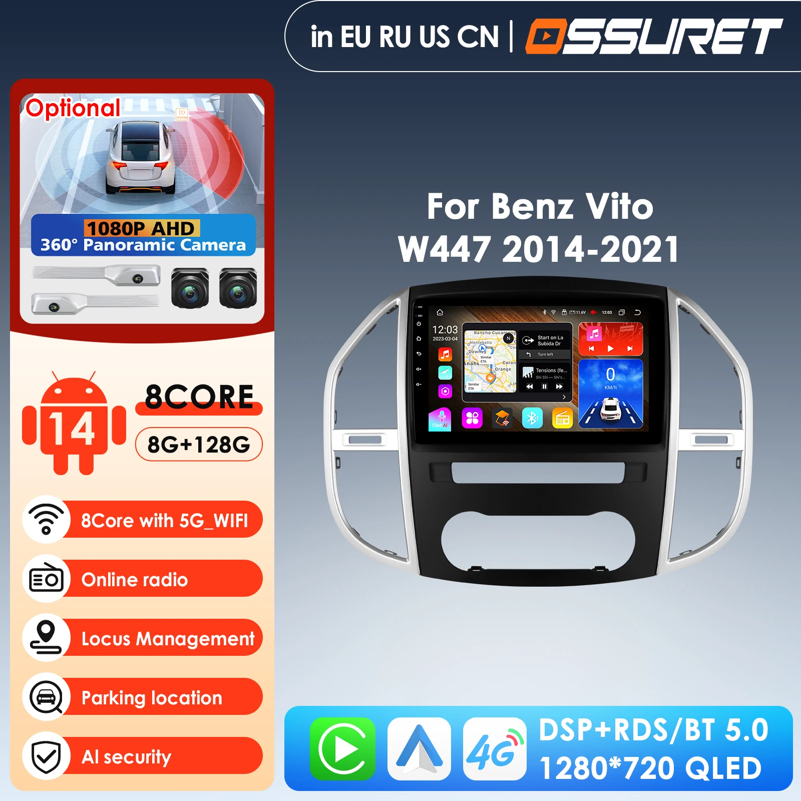 10.1'' Android мультимедийный проигрыватель для Mercedes Benz Vito W447 2014-2021, стереосистема с CarPlay, 4G, GPS-навигацией, AI и голосовым управлением, автомагнитола
10.1'' Android мультимедийный проигрыватель для Mercedes Benz Vito W447 2014-2021, стереосистема с CarPlay, 4G, GPS-навигацией, AI и голосовым управлением, автомагнитола