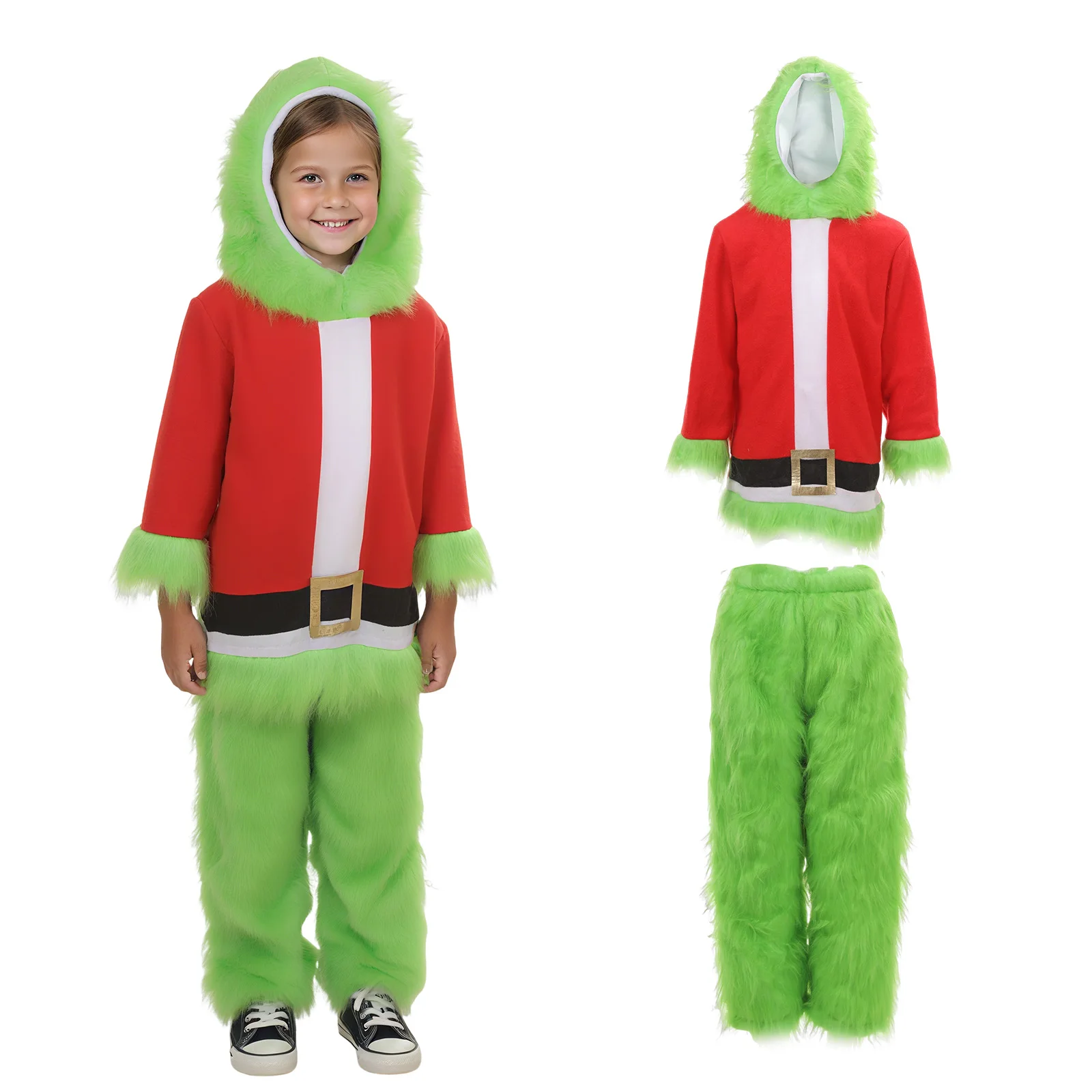 Boys Girls Christmas Costume Green Furry Jumpsuit Halloween Cosplay Party Xmas Role Play Family Photo Outfit 
Boys Girls Christmas Costume Green Furry Jumpsuit Halloween Cosplay Party Xmas Role Play Family Photo Outfit
