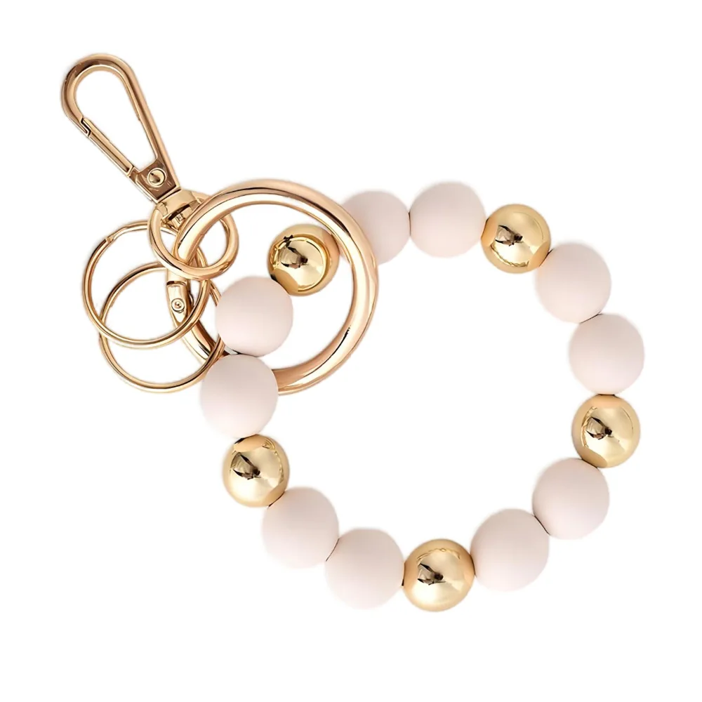 Elegant Silicone Bracelet Wrist Keychain Pendant Silicone Beaded Bracelet Accessories Key Ring
Elegant Silicone Bracelet Wrist Keychain Pendant Silicone Beaded Bracelet Accessories Key Ring
