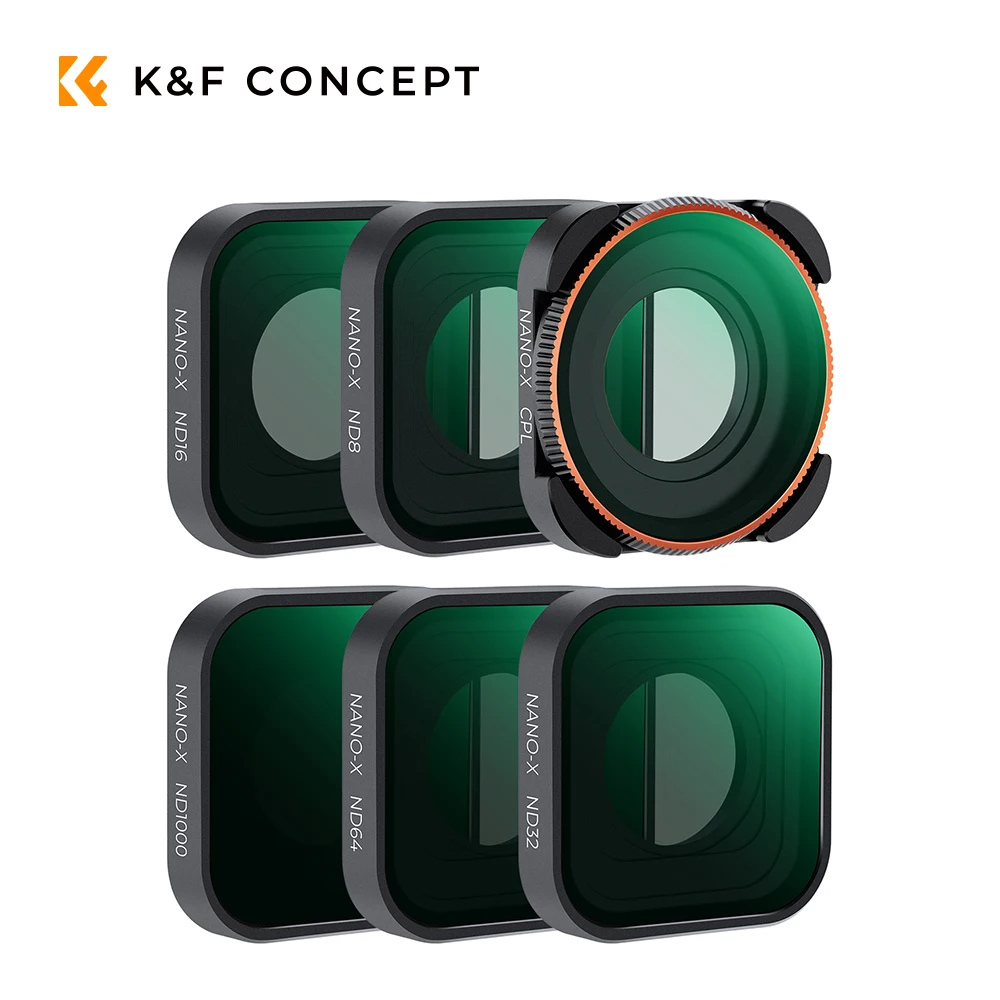 Набор фильтров K&F Concept из 6 предметов для GoPro Hero 13/12/11/10/9 Black, CPL+ND8/16/32/64/ND1000, 28-слойное HD оптическое стекло с покрытием
Набор фильтров K&F Concept из 6 предметов для GoPro Hero 13/12/11/10/9 Black, CPL+ND8/16/32/64/ND1000, 28-слойное HD оптическое стекло с покрытием
