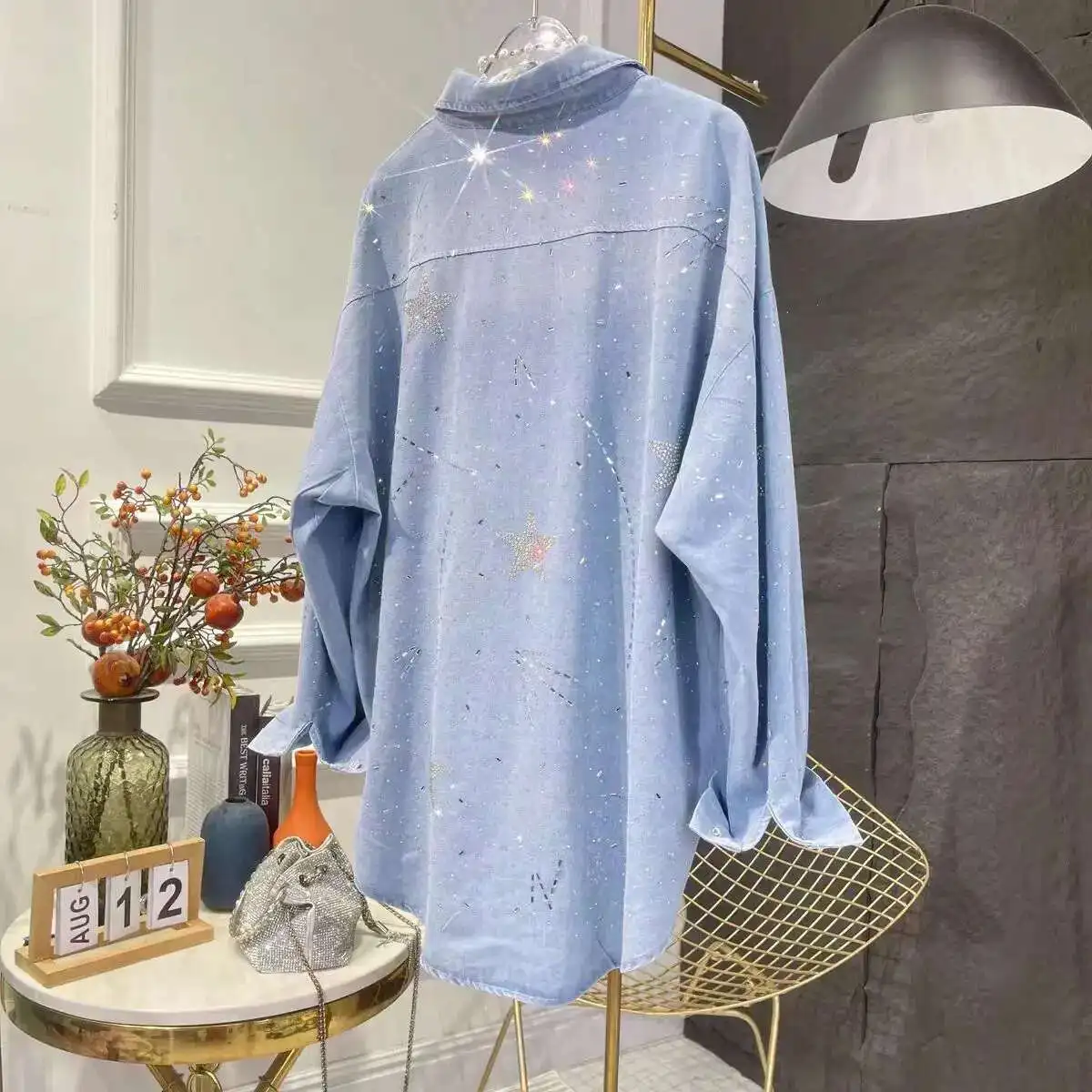 New Trend 2025 Spring Autumn Full Body Sparkle Dias Shirts And Blouses Women's Loose Casual Denim Top Woman Clothes
New Trend 2025 Spring Autumn Full Body Sparkle Dias Shirts And Blouses Women's Loose Casual Denim Top Woman Clothes