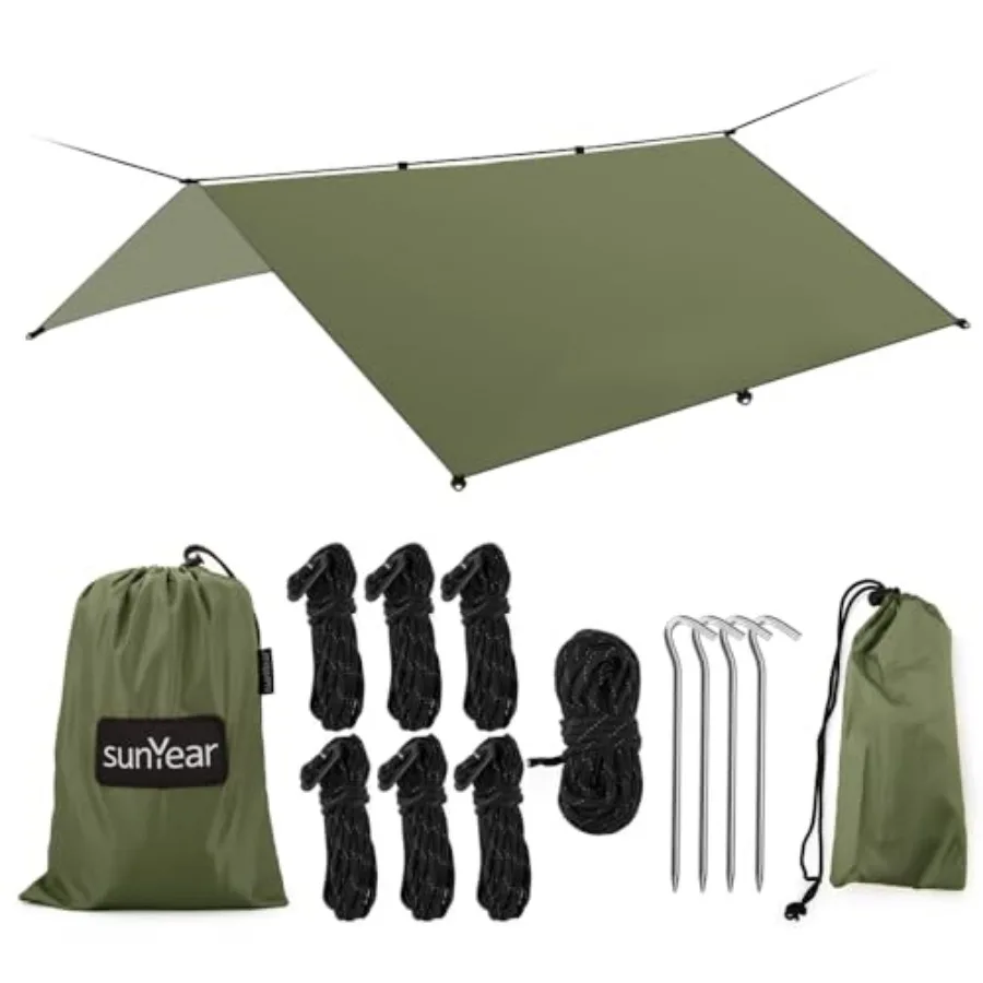 Hammock Rain Fly Tent Tarp Provides Effective Protection Against Rain, Snow. 32Feet Long Ridgeline. Big 9.8x9.5ft Durable, Wate
Hammock Rain Fly Tent Tarp Provides Effective Protection Against Rain, Snow. 32Feet Long Ridgeline. Big 9.8x9.5ft Durable, Wate