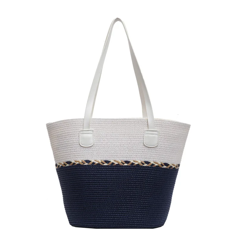 High Quality Straw Woven Tote Bag for Women Large Capacity Beach Shoulder Bag with PU Leather Strap for Travel Daily Commute
High Quality Straw Woven Tote Bag for Women Large Capacity Beach Shoulder Bag with PU Leather Strap for Travel Daily Commute