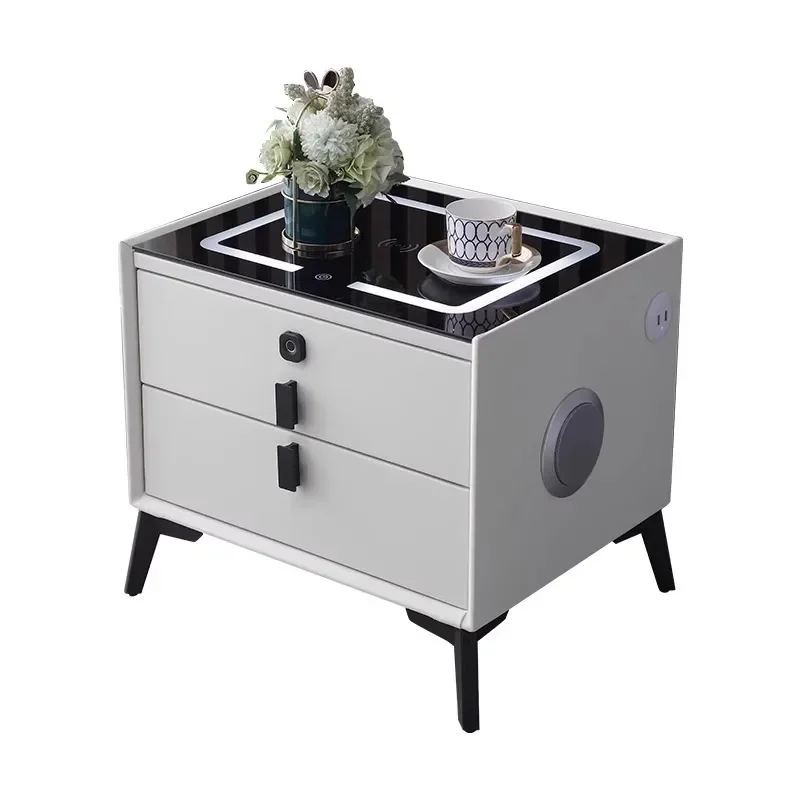 Fashion Small solid wood smart bedside table Modern simple multi-function wireless rechargeable with fingerprint lock
Fashion Small solid wood smart bedside table Modern simple multi-function wireless rechargeable with fingerprint lock