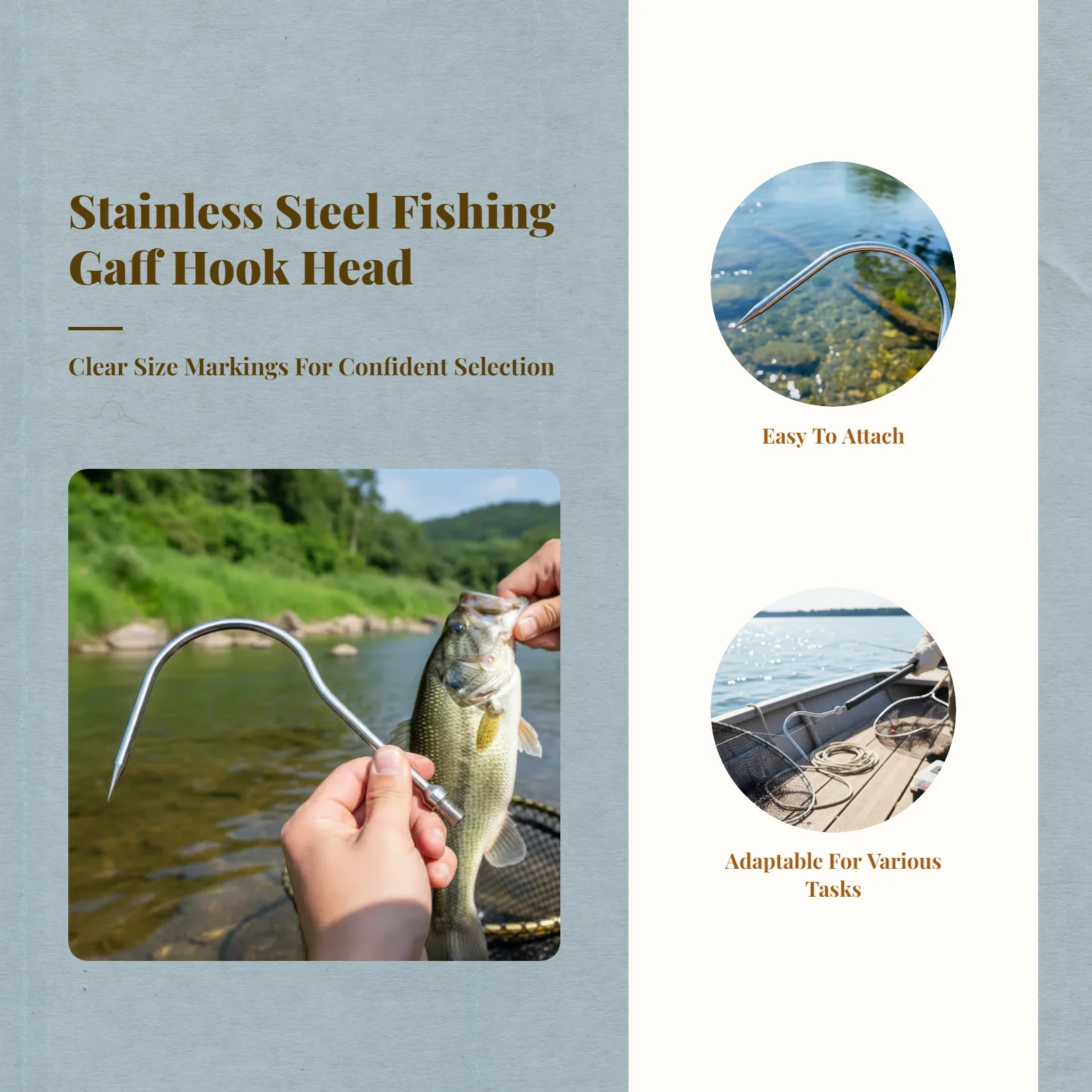 Fishing Sickle Head Stainless Steel Hook Rake Multi-Size
Fishing Sickle Head Stainless Steel Hook Rake Multi-Size