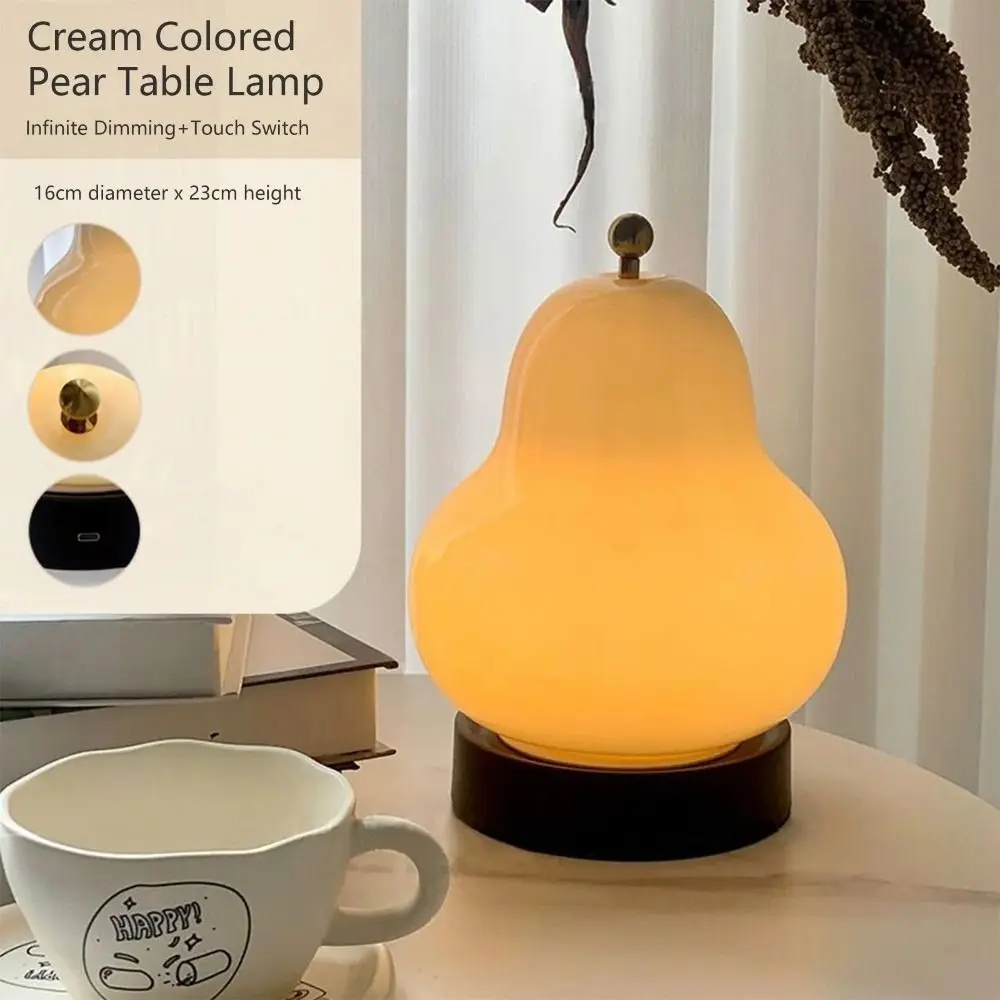 Fun Glass Pear LED Night Light Cute Creative Bedside Lamp Touch Rechargeable Pear Table Lamp Camping
Fun Glass Pear LED Night Light Cute Creative Bedside Lamp Touch Rechargeable Pear Table Lamp Camping
