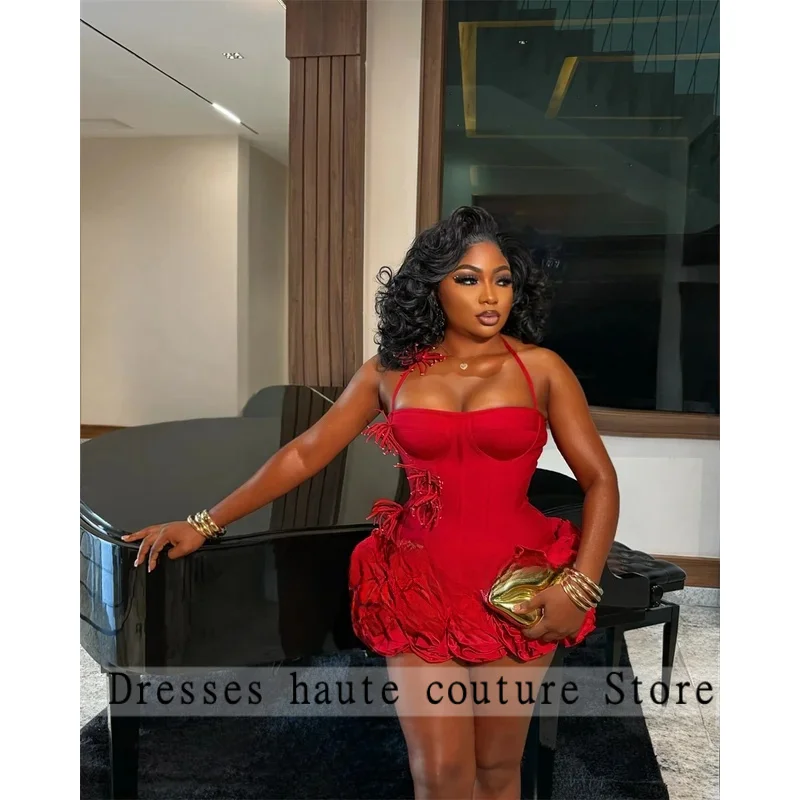 Красные платья на день рождения Baddie Черная девушка с бретелькой на шее Мини-платья для выпускного вечера Милая с оборками Свадебное платье по индивидуальному заказу 
Красные платья на день рождения Baddie Черная девушка с бретелькой на шее Мини-платья для выпускного вечера Милая с оборками Свадебное платье по индивидуальному заказу