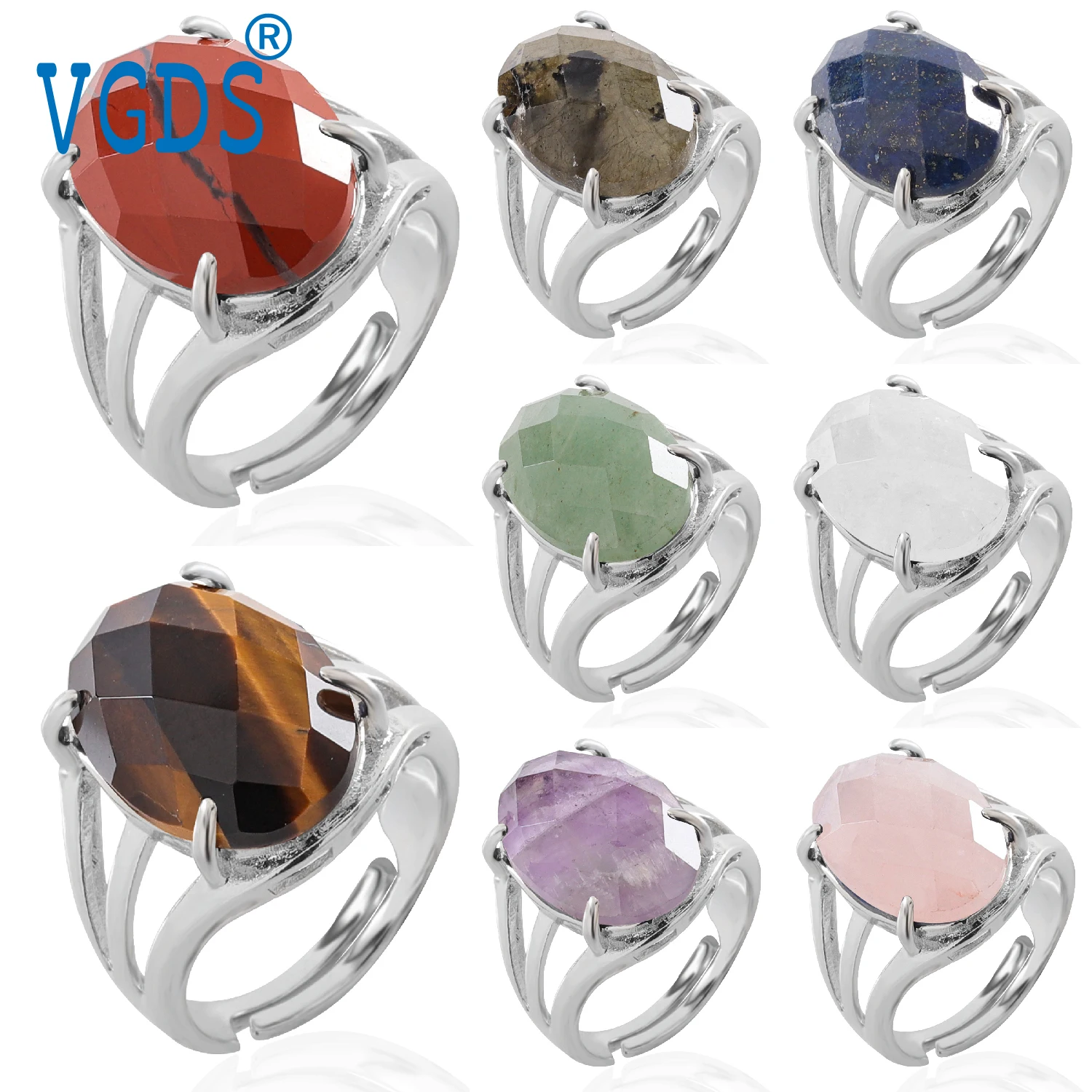 VGDS New Trendy Natural Crystal Gemstone Elliptic Semi-Precious Stone Rings Charms Men Women Elegant Personality Fashion Jewelry
VGDS New Trendy Natural Crystal Gemstone Elliptic Semi-Precious Stone Rings Charms Men Women Elegant Personality Fashion Jewelry