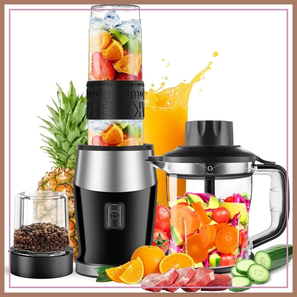 700W Blender and Food Processor Combo, Personal Blender for Shakes Smoothies, 3-in-1 with Grinder Chopper
700W Blender and Food Processor Combo, Personal Blender for Shakes Smoothies, 3-in-1 with Grinder Chopper