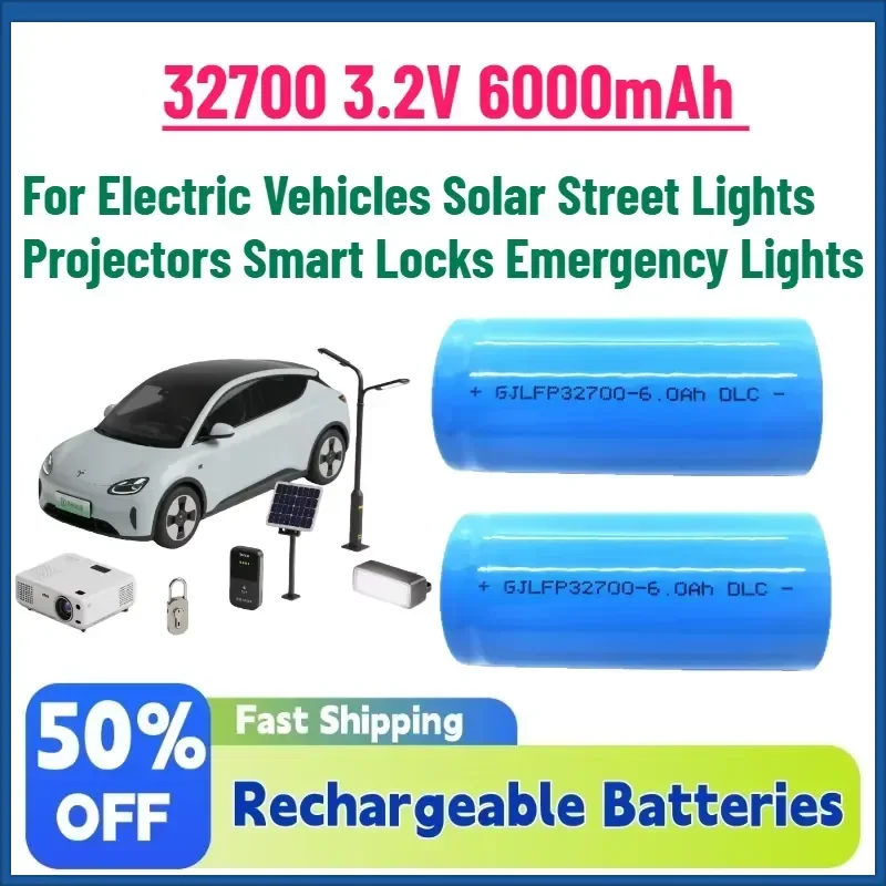 In Stock 32700 3.2V 6000mAh LiFePO4 Battery for Electric Vehicles Solar Street Lights Projectors Smart Locks Emergency Lights
In Stock 32700 3.2V 6000mAh LiFePO4 Battery for Electric Vehicles Solar Street Lights Projectors Smart Locks Emergency Lights