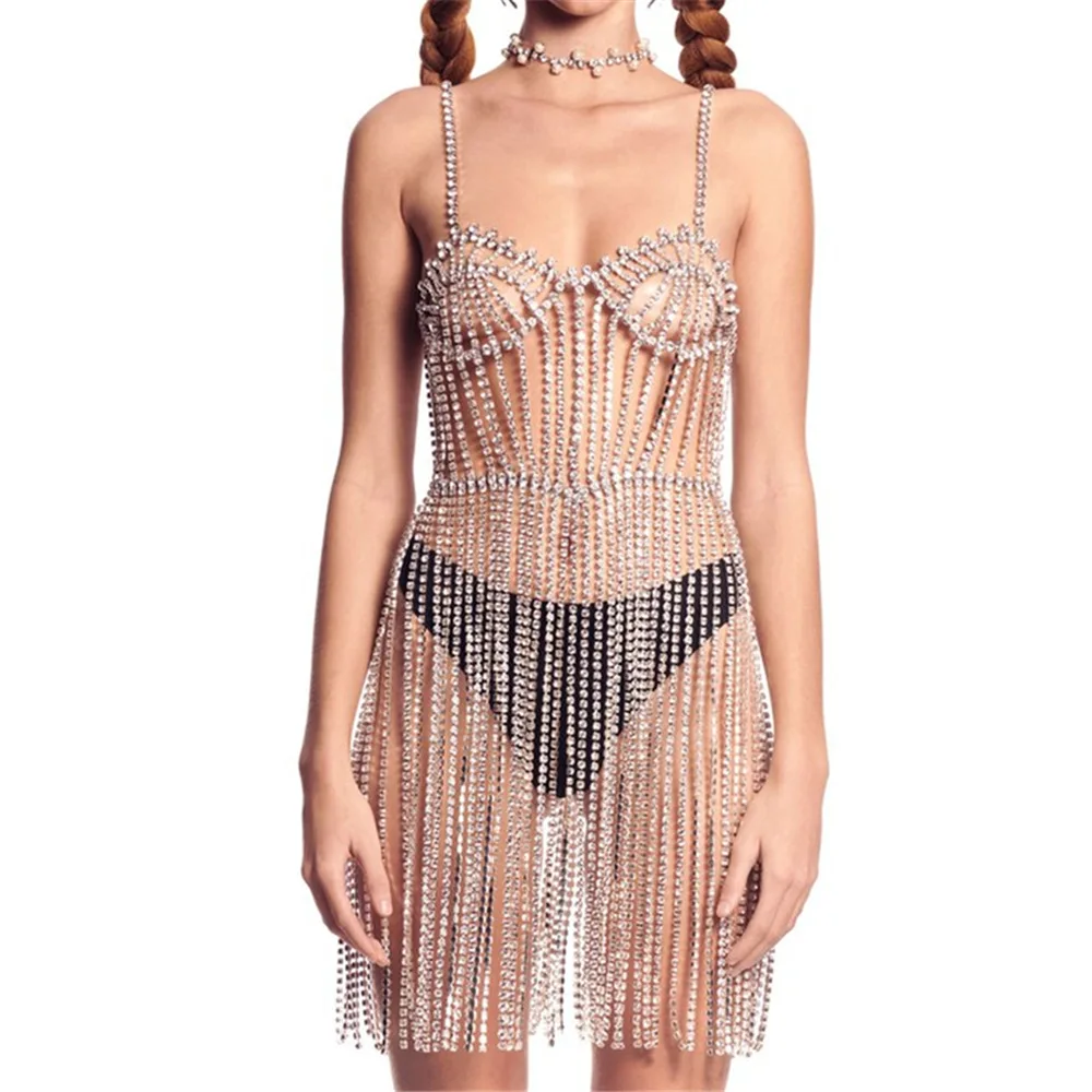 Luxury Fringed Rhinestone Body Chain Dress Sexy Nightclub Bikini Lingerie Jewelry Ball Wear Clothing Chain Women
Luxury Fringed Rhinestone Body Chain Dress Sexy Nightclub Bikini Lingerie Jewelry Ball Wear Clothing Chain Women