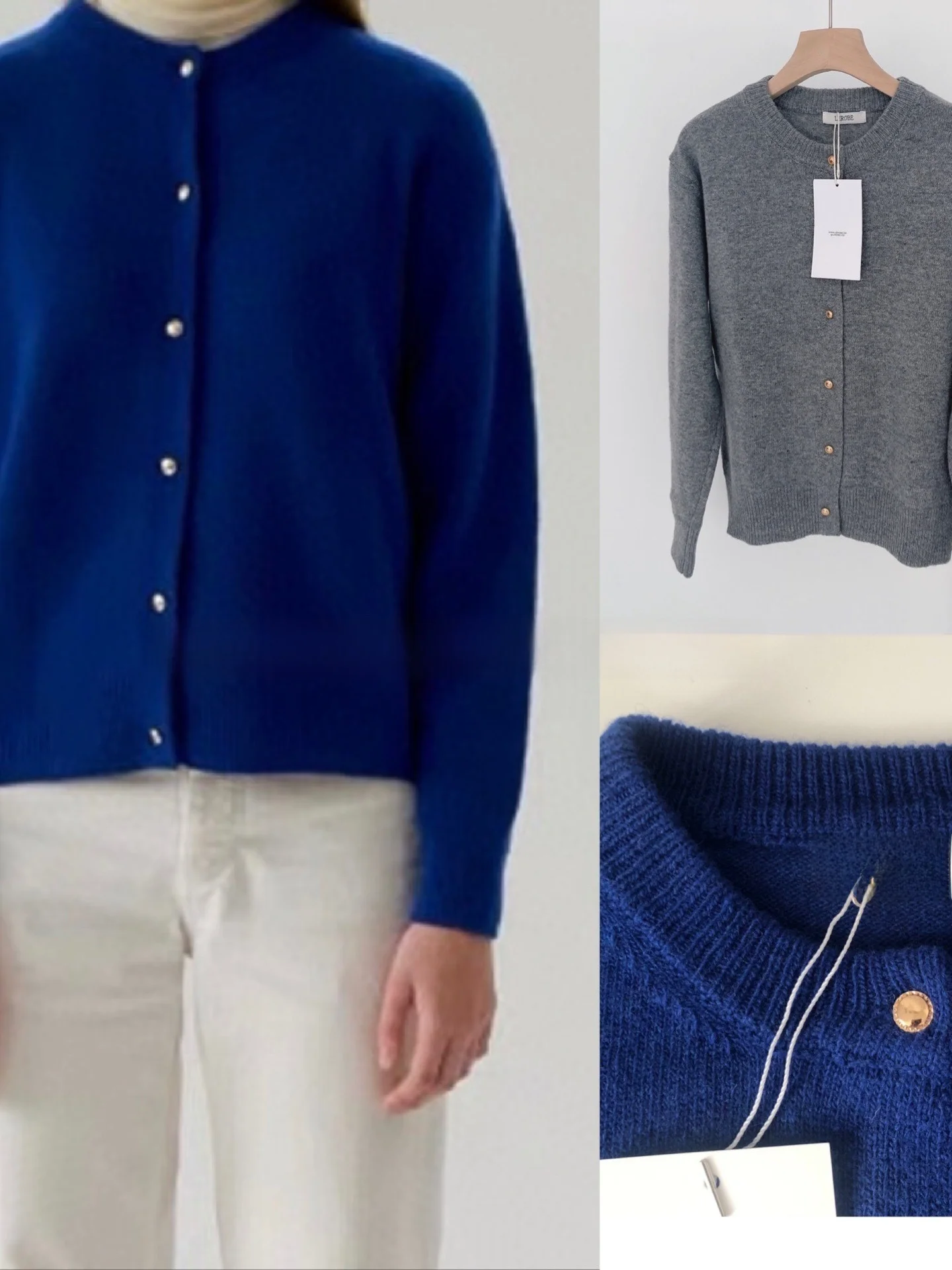 Мягкий вязаный кардиган из шерстяной смеси с золотыми пуговицами, круглым вырезом, удобный для повседневной носки, с длинными рукавами, стандартный крой.
Мягкий вязаный кардиган из шерстяной смеси с золотыми пуговицами, круглым вырезом, удобный для повседневной носки, с длинными рукавами, стандартный крой.