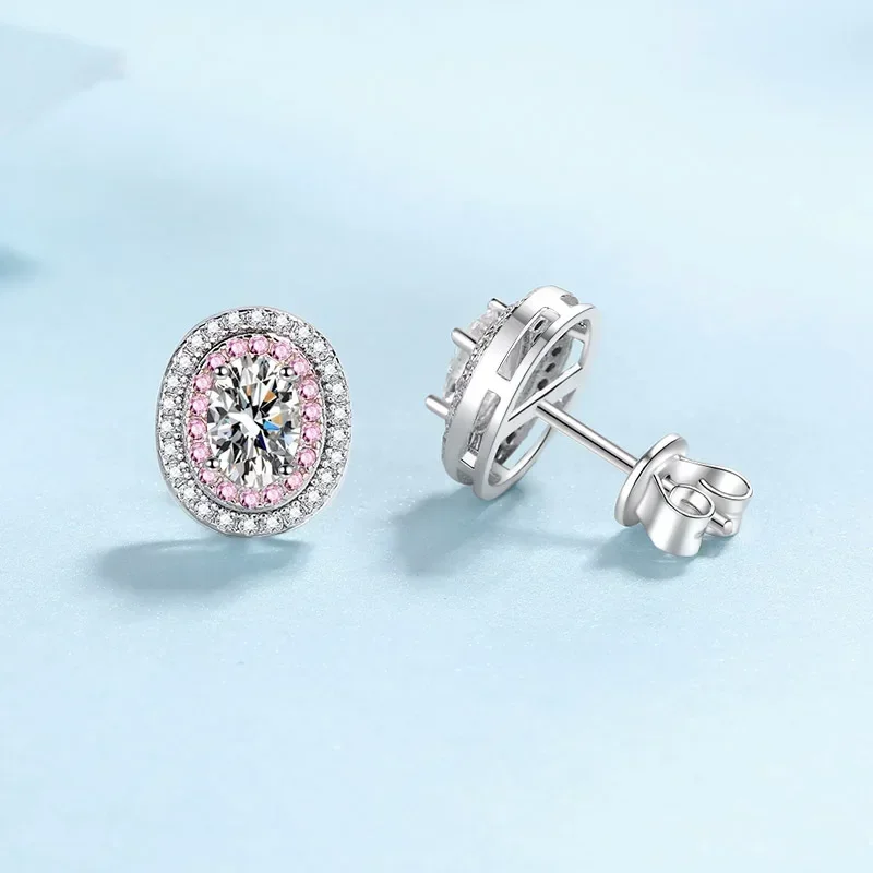 Quality Platinum PT950 Oval Design Stud Earrings for Women, Sparkling 1carat Moissanite Diamond Earrings Pink Wedding Jewelry
Quality Platinum PT950 Oval Design Stud Earrings for Women, Sparkling 1carat Moissanite Diamond Earrings Pink Wedding Jewelry