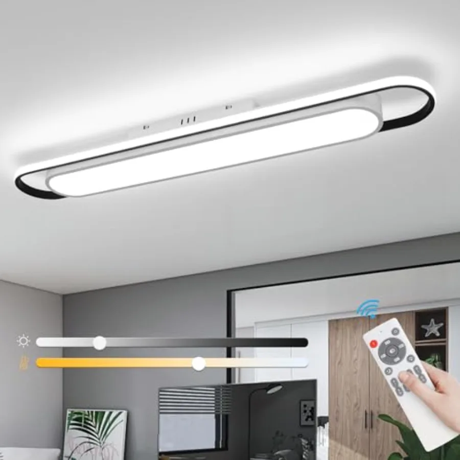 Modern LED Ceiling Light Semi Flush Mount Ceiling Light with Remote Control 31.5in 42W Dimmable Black Linear Ceiling Lamp for L
Modern LED Ceiling Light Semi Flush Mount Ceiling Light with Remote Control 31.5in 42W Dimmable Black Linear Ceiling Lamp for L