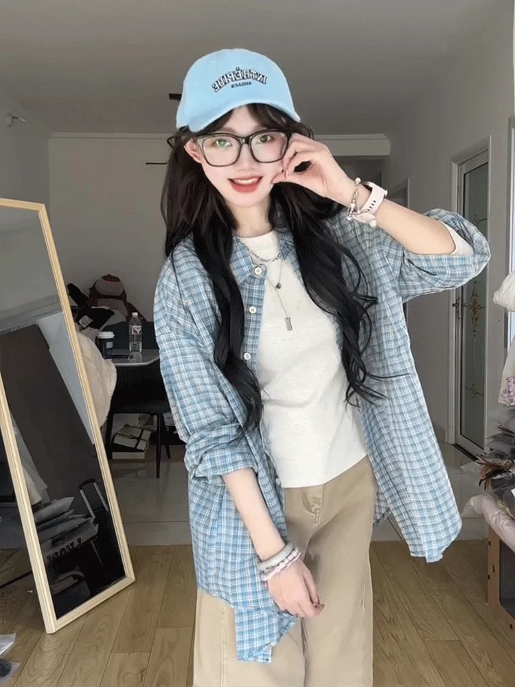 Синяя клетчатая рубашка-жакет женская, повседневная, свободного кроя, осенне-зимняя, маленького размера, в корейском стиле, на пуговицах, для офиса и на каждый день
Синяя клетчатая рубашка-жакет женская, повседневная, свободного кроя, осенне-зимняя, маленького размера, в корейском стиле, на пуговицах, для офиса и на каждый день