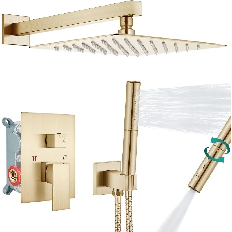 Shower System with Rainfall Shower Head and Handheld Wall Mount,High Pressure Shower Faucet Set Fixture Combo with 2 in 1
Shower System with Rainfall Shower Head and Handheld Wall Mount,High Pressure Shower Faucet Set Fixture Combo with 2 in 1