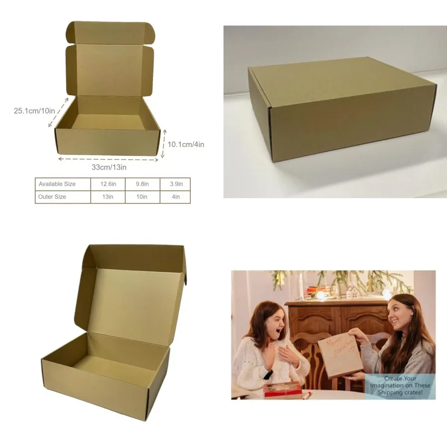 13x10x4 Inch Set of 18 Pack Corrugated Shipping Boxs - Cardboard Boxes for Mailing, Packing and Literature Mailer Boxes, Small
13x10x4 Inch Set of 18 Pack Corrugated Shipping Boxs - Cardboard Boxes for Mailing, Packing and Literature Mailer Boxes, Small