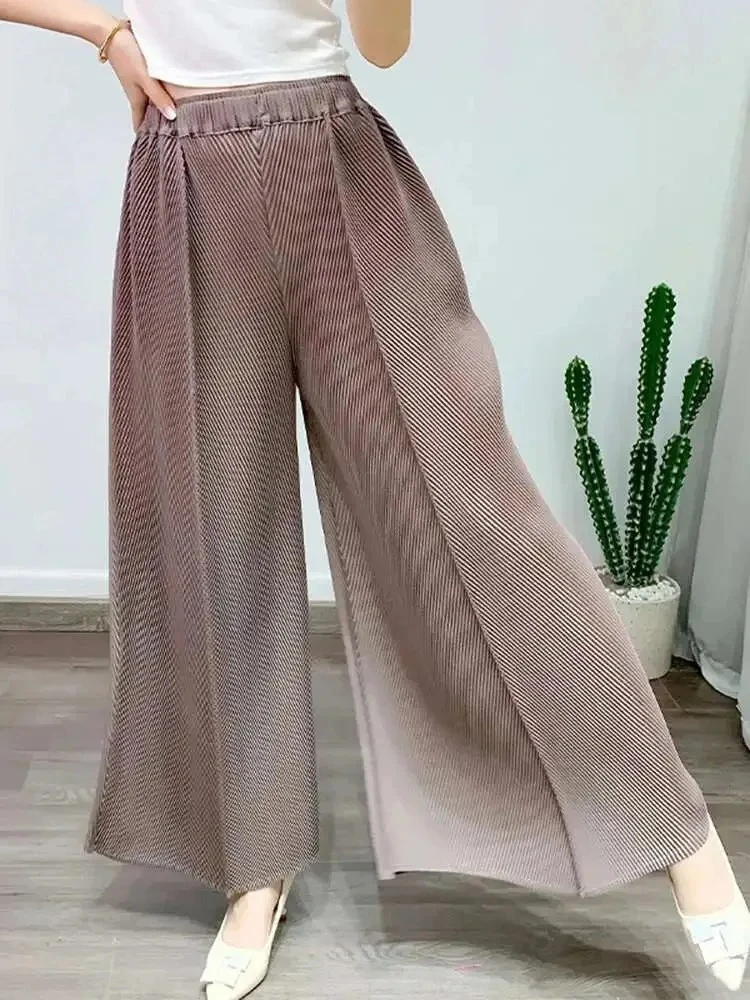 Fashion Casual Pleated Wide Leg Pants Women's High Elastic Waist Designer Fashion Trousers Women's Miyake 2025 Summer New
Fashion Casual Pleated Wide Leg Pants Women's High Elastic Waist Designer Fashion Trousers Women's Miyake 2025 Summer New