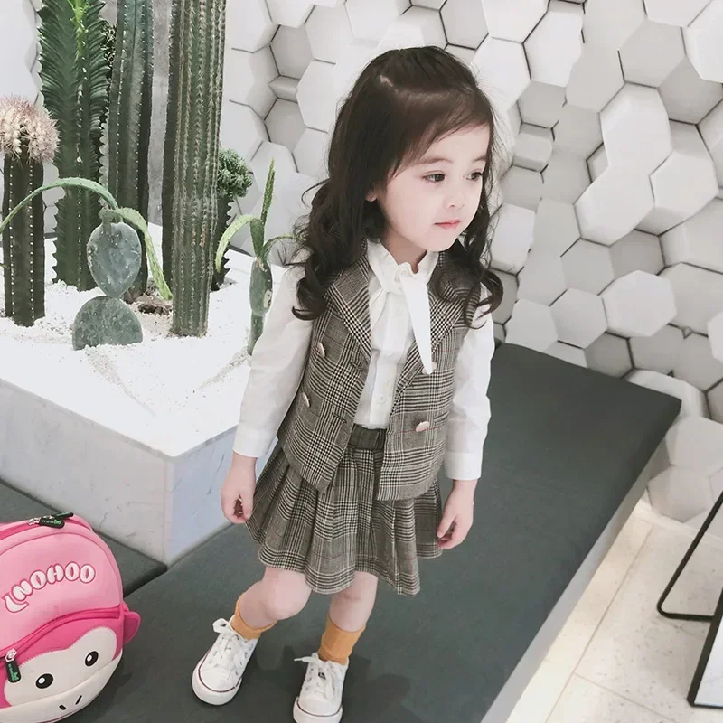 3Pcs Girls Clothes Sets Autumn Spring Long Sleeve Shirt+Vest+Skirt Fashion Korean Children Clothing Suits Toddler Girl Clothes
3Pcs Girls Clothes Sets Autumn Spring Long Sleeve Shirt+Vest+Skirt Fashion Korean Children Clothing Suits Toddler Girl Clothes