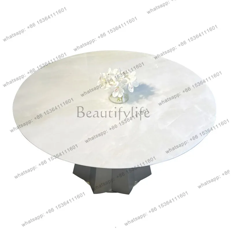 Natural Marble Round Dining Table High End White Round Dining Table
Natural Marble Round Dining Table High End White Round Dining Table
