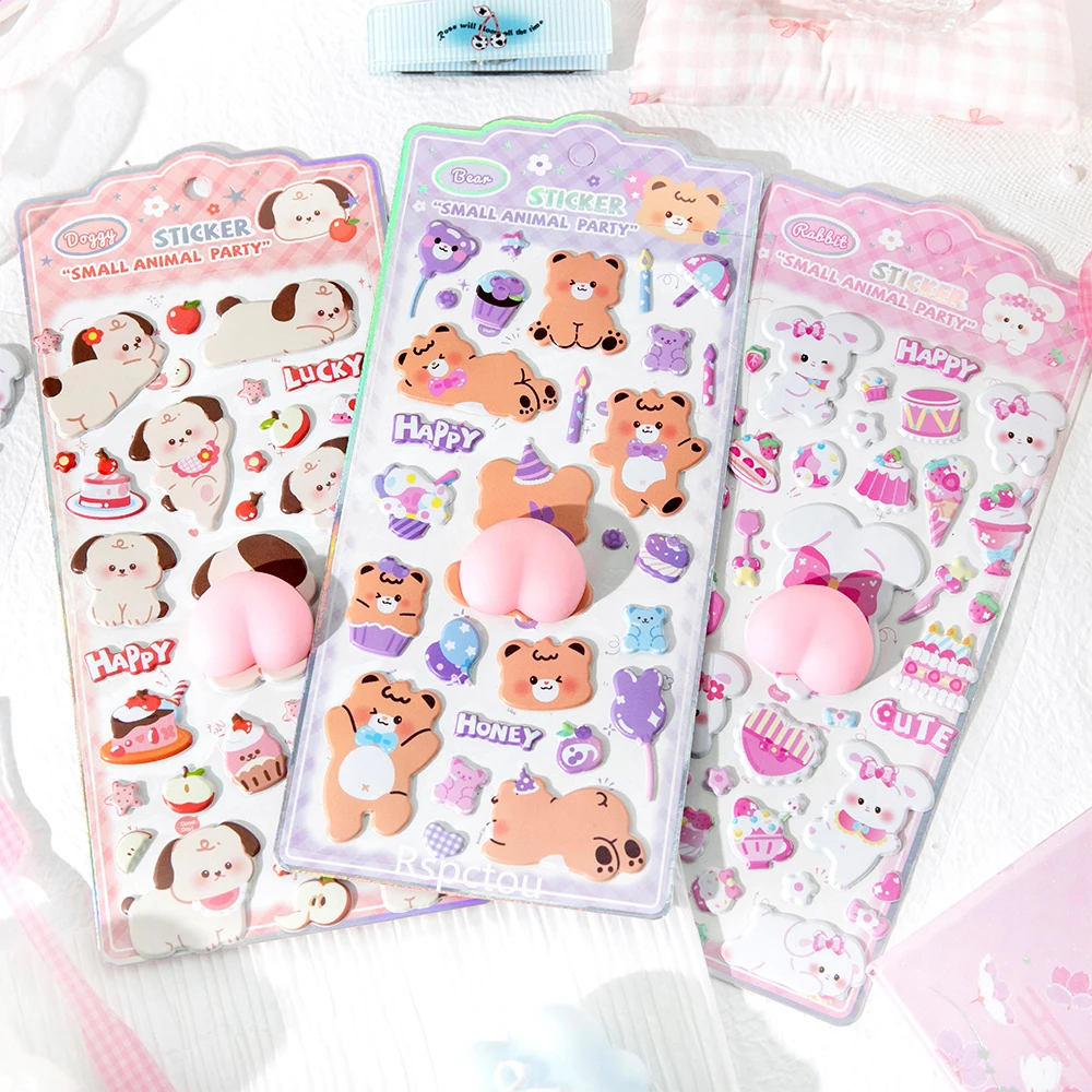 6pcs Cute Soft Animal Butt Decompress Stickers Funny Creative Stress Relief Toys DIY Guitar Laptop Luggage Kawaii Bubble Sticker
6pcs Cute Soft Animal Butt Decompress Stickers Funny Creative Stress Relief Toys DIY Guitar Laptop Luggage Kawaii Bubble Sticker