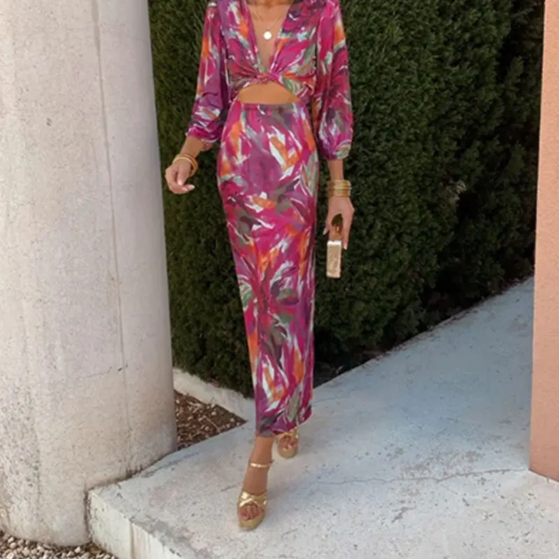 SKMY 2025 Spring Women Clothing Fashion Printed Elegant Long Dresses Sexy Lace-Up Hollow Out V-Neck Long Sleeve Party Dresses
SKMY 2025 Spring Women Clothing Fashion Printed Elegant Long Dresses Sexy Lace-Up Hollow Out V-Neck Long Sleeve Party Dresses