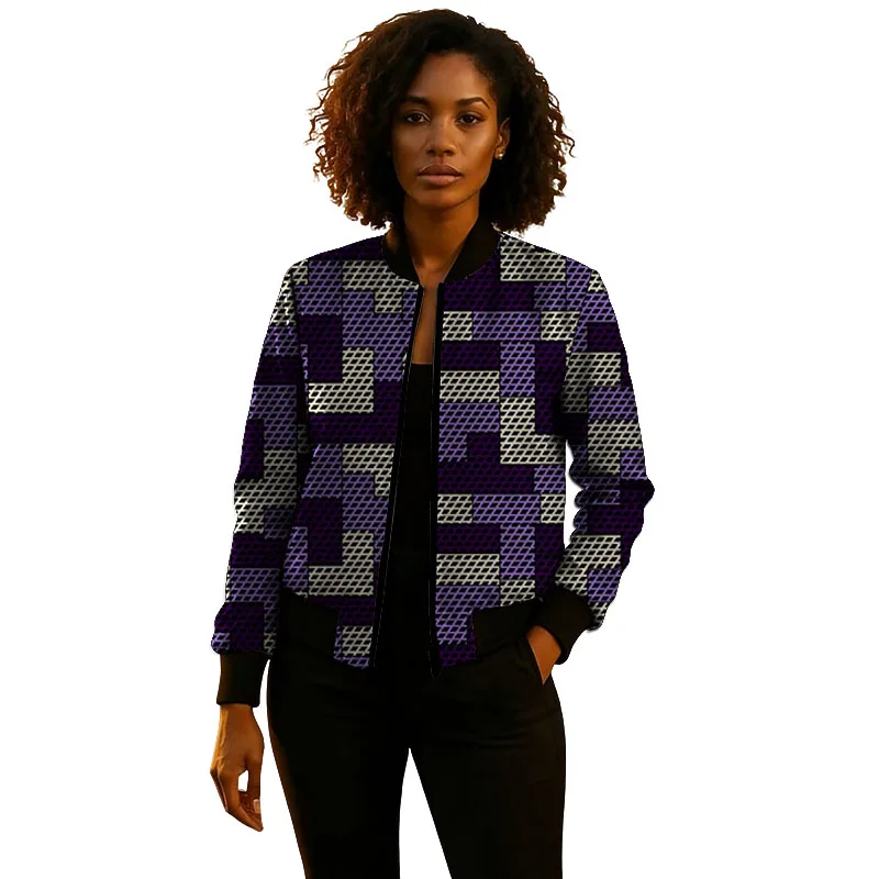 Women's African Couture Ankara Print Stand Collar Bomber Jacket Tailor Made Short Coat Female Party Wear
Women's African Couture Ankara Print Stand Collar Bomber Jacket Tailor Made Short Coat Female Party Wear